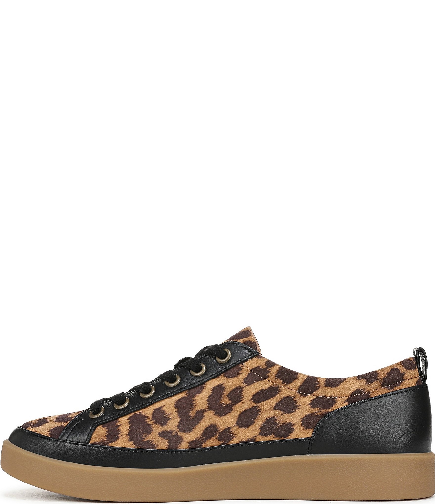 Vionic Winny Suede Leopard Print Lace Up Sneakers