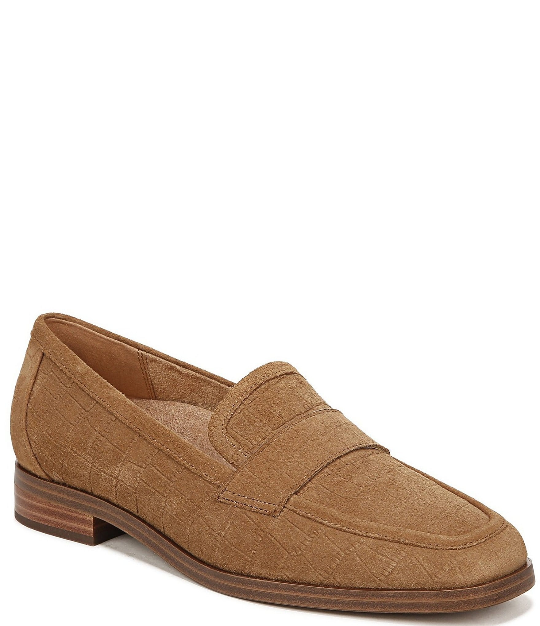 Vionic Women's Sellah Crocodile Embossed Suede Loafers | Dillard's