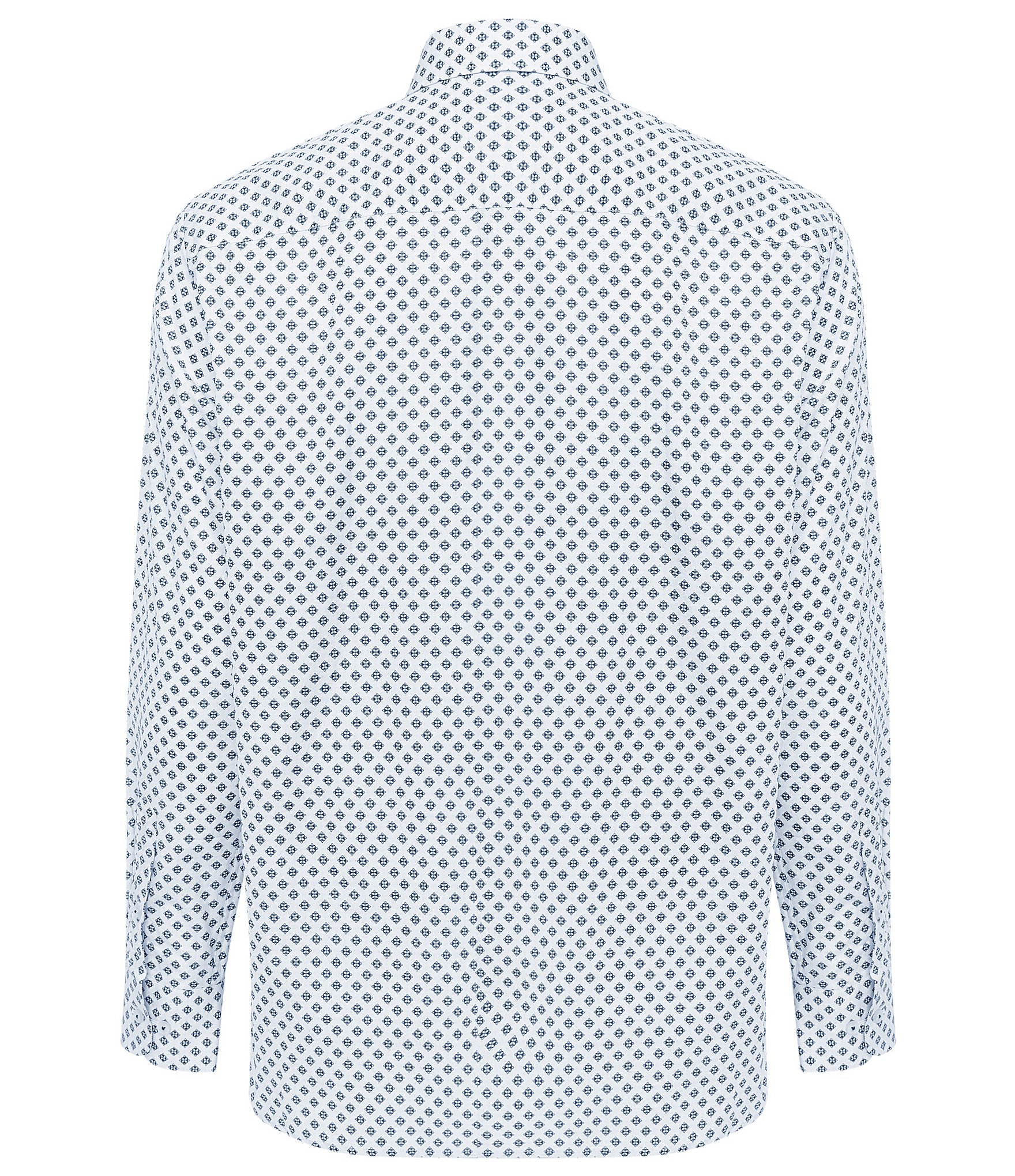 Visconti Big & Tall Diamond Print Stretch Long Sleeve Woven Shirt