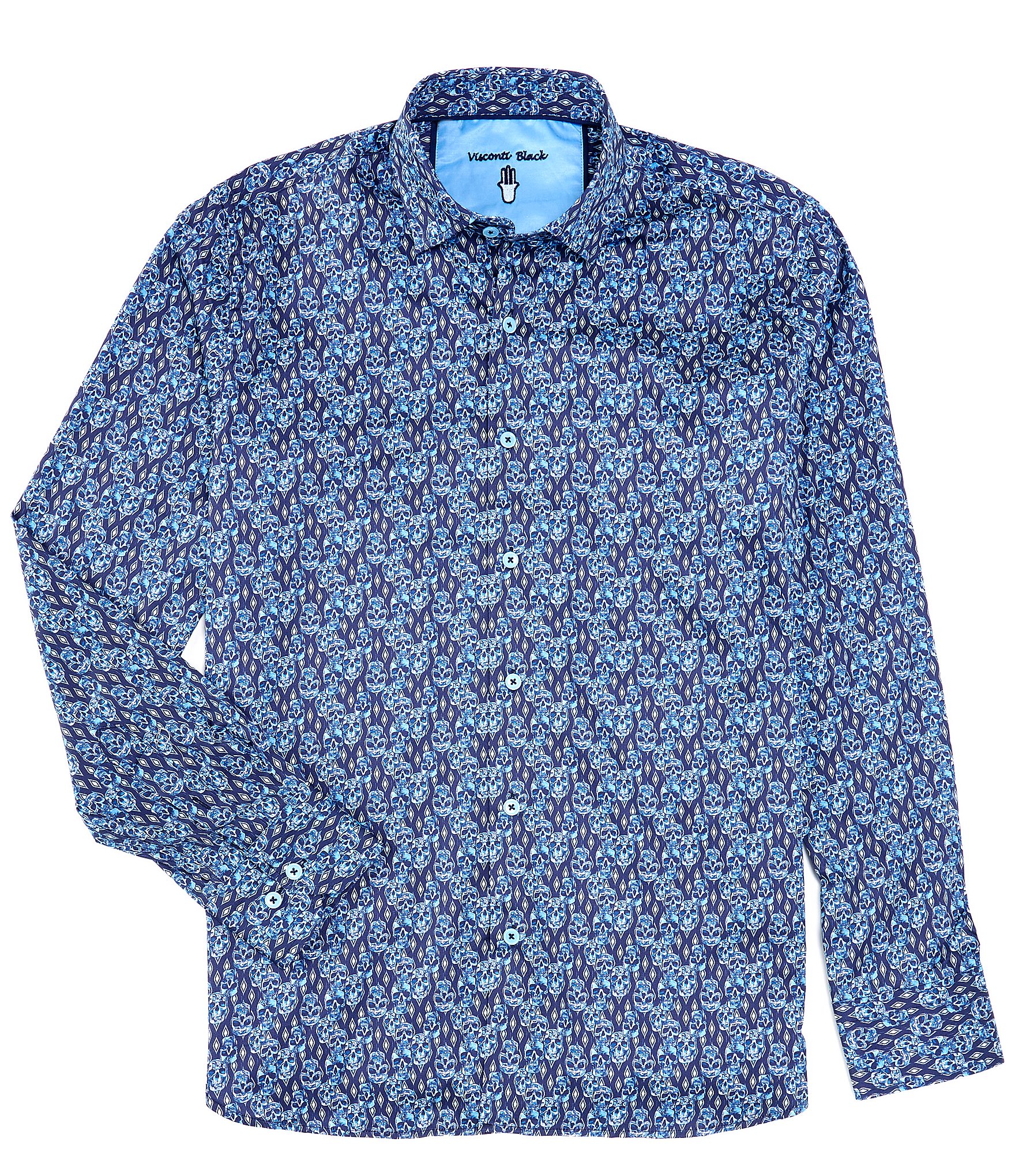 Visconti Big & Tall Long Sleeve Skull Printed Woven Shirt | Dillard's