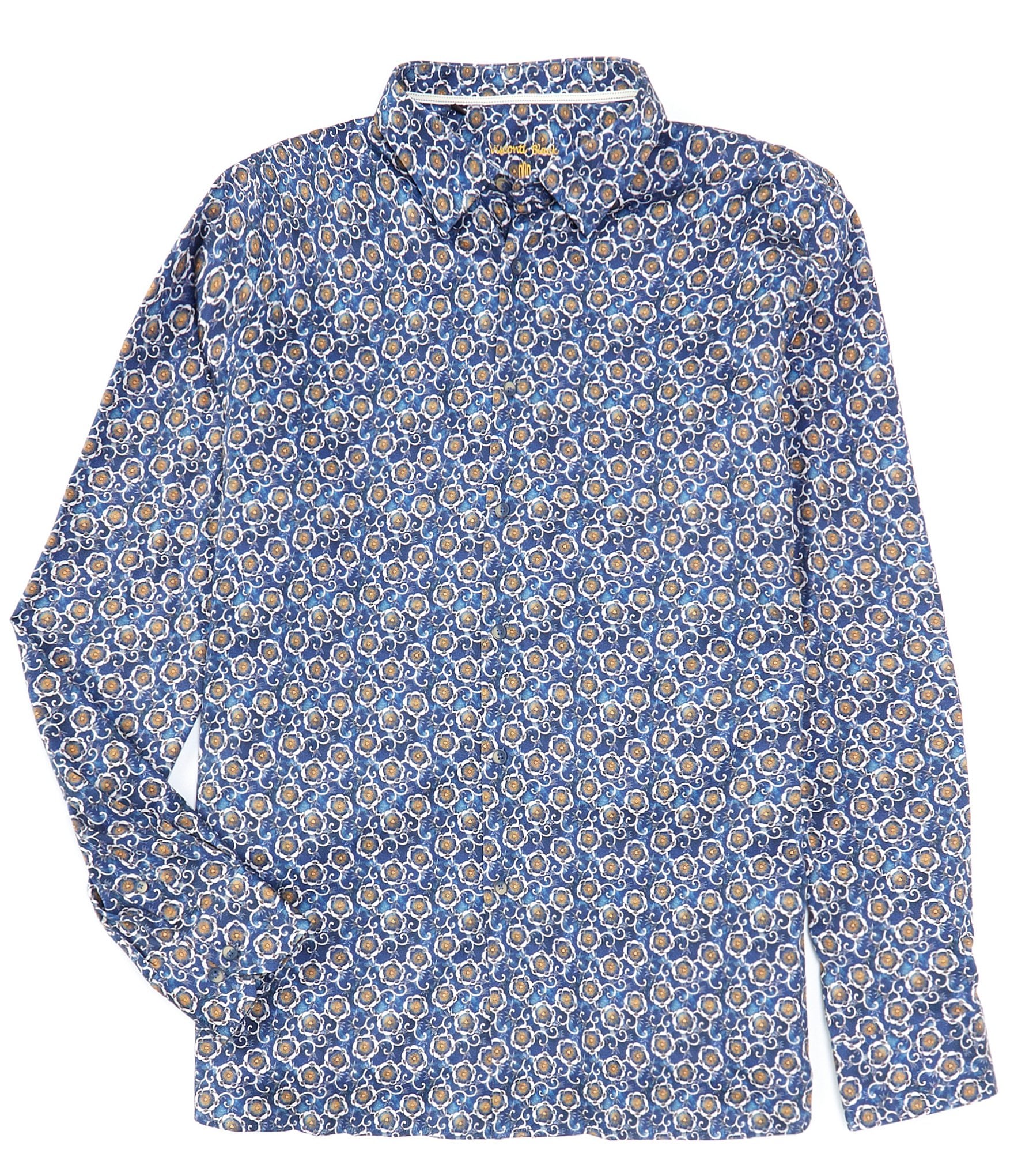 Visconti Big & Tall Performance Stretch Geo Print Long Sleeve Woven ...