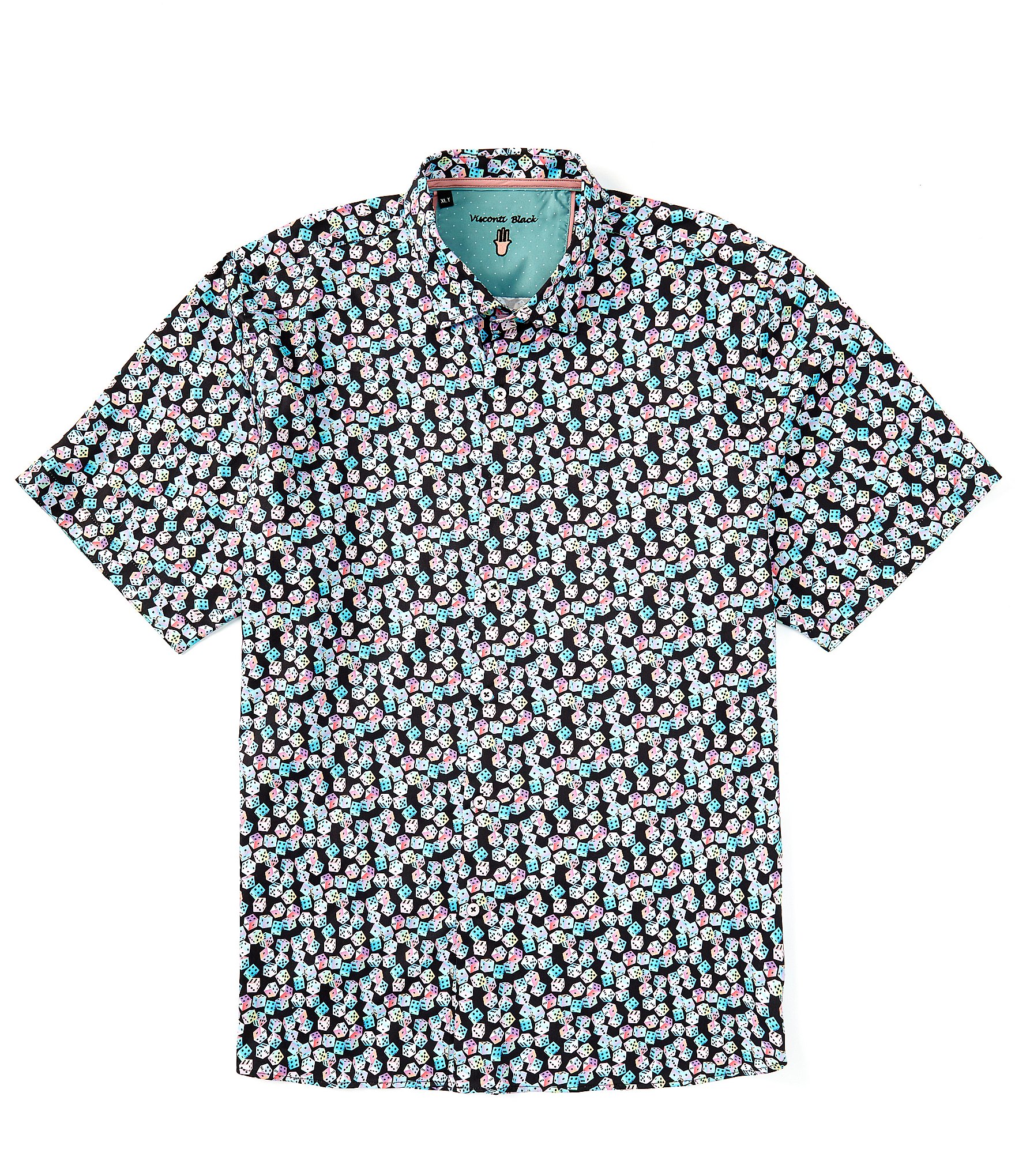 Visconti Big & Tall Short Sleeve Dice Print Woven Shirt | Dillard's