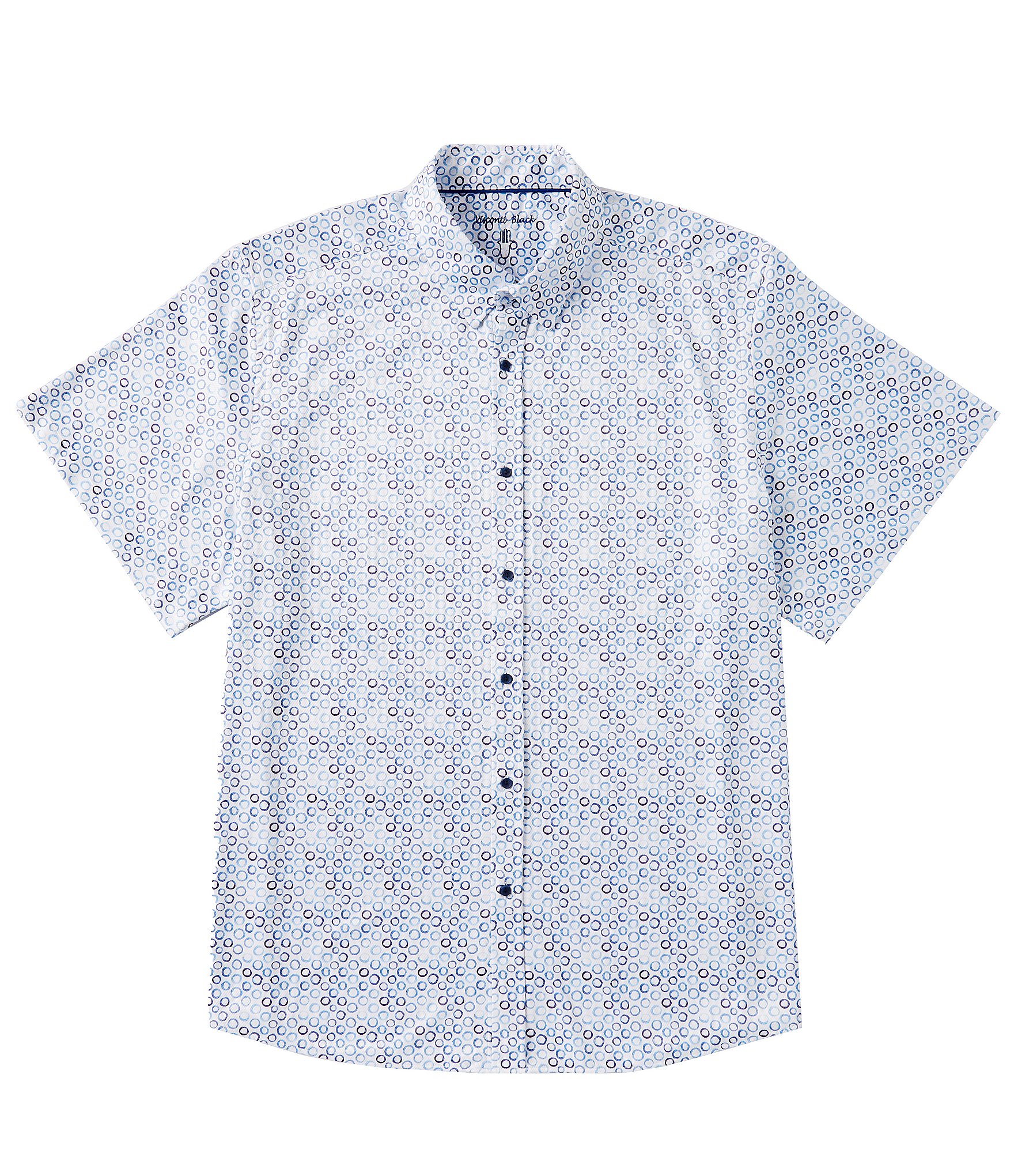 Visconti Big & Tall Short Sleeve Dot Printed Woven Shirt