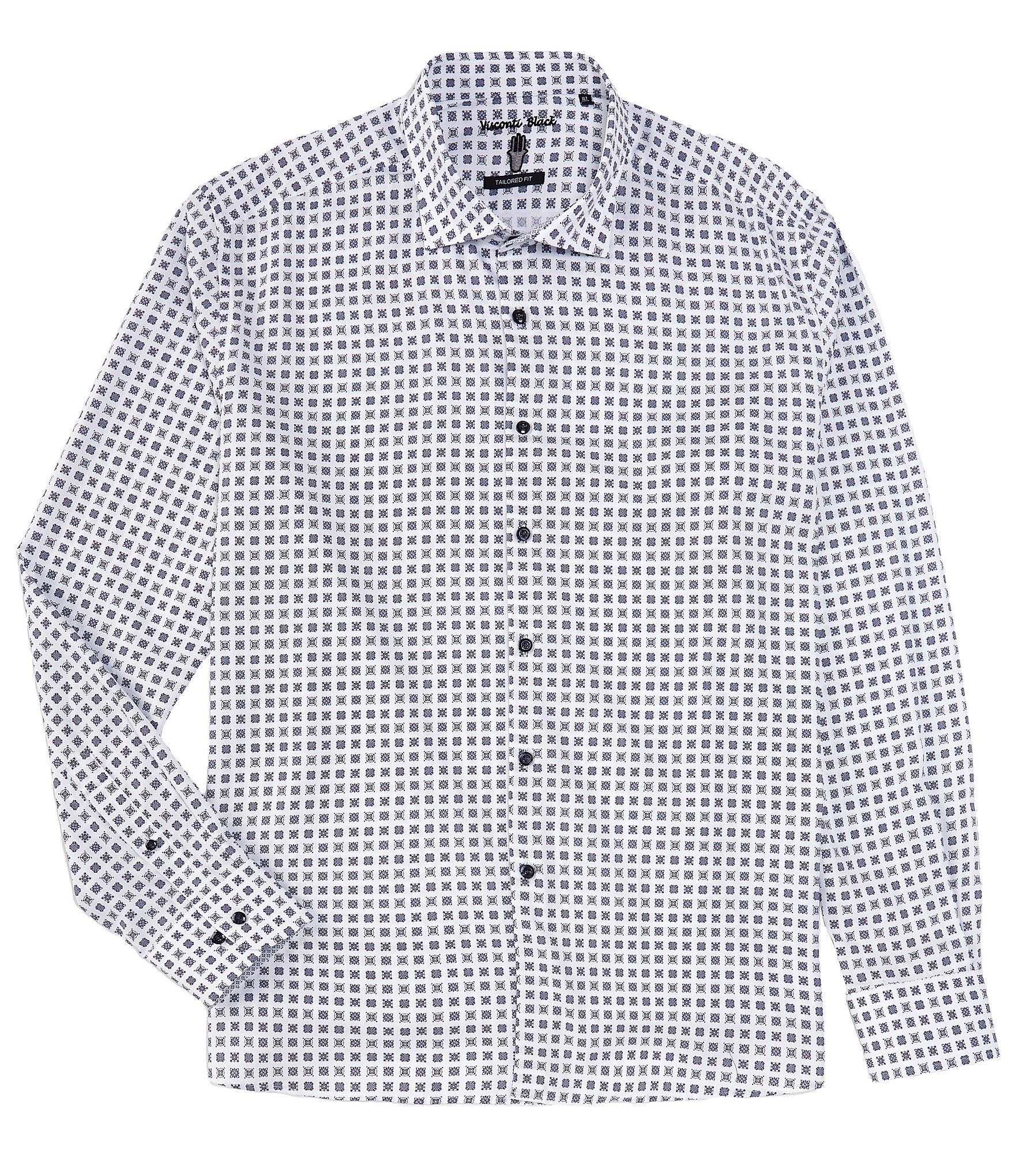 Visconti Big & Tall Square Print Long Sleeve Woven Shirt | Dillard's