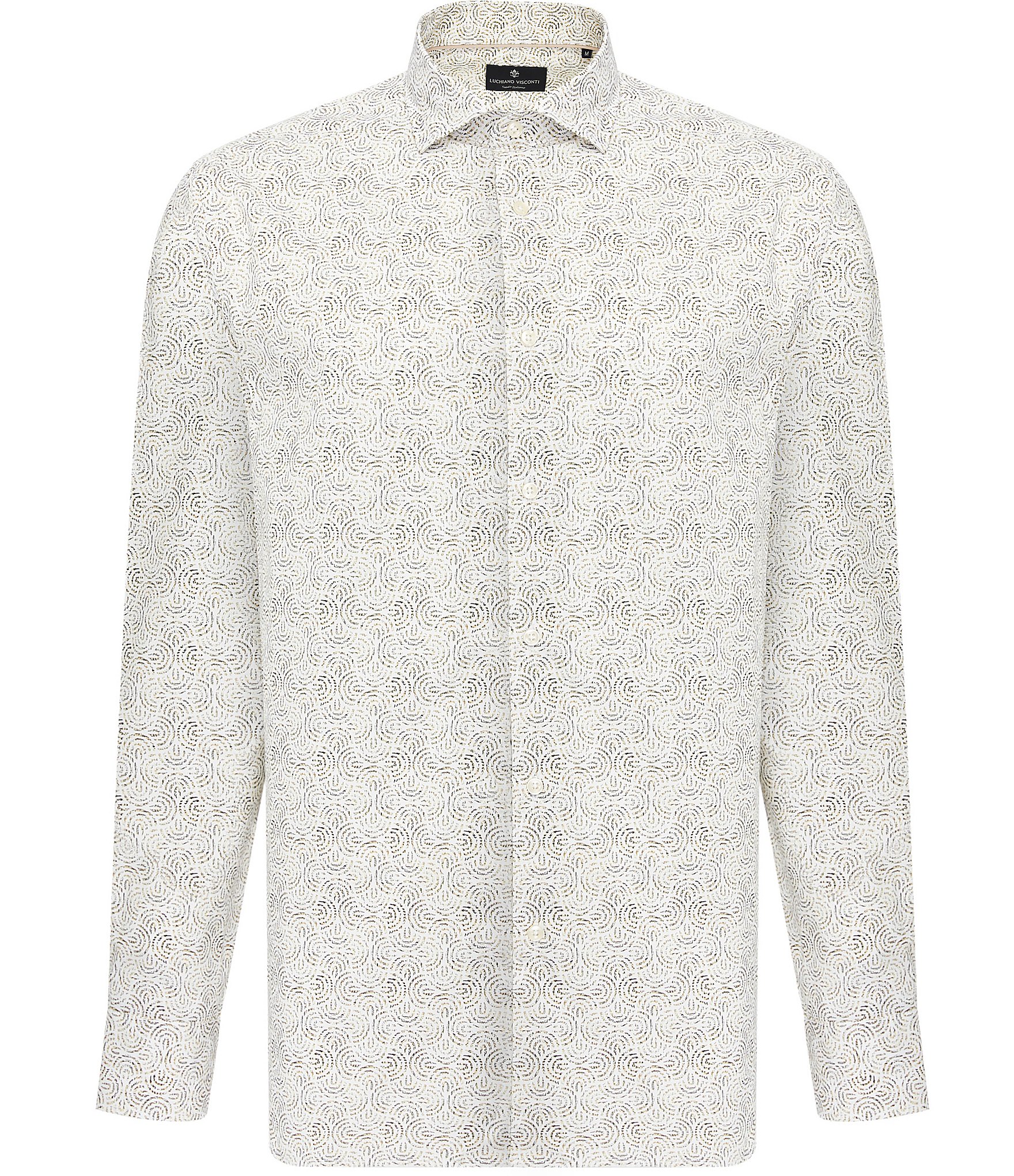 Visconti Big & Tall Swirl Print Stretch Long Sleeve Woven Shirt
