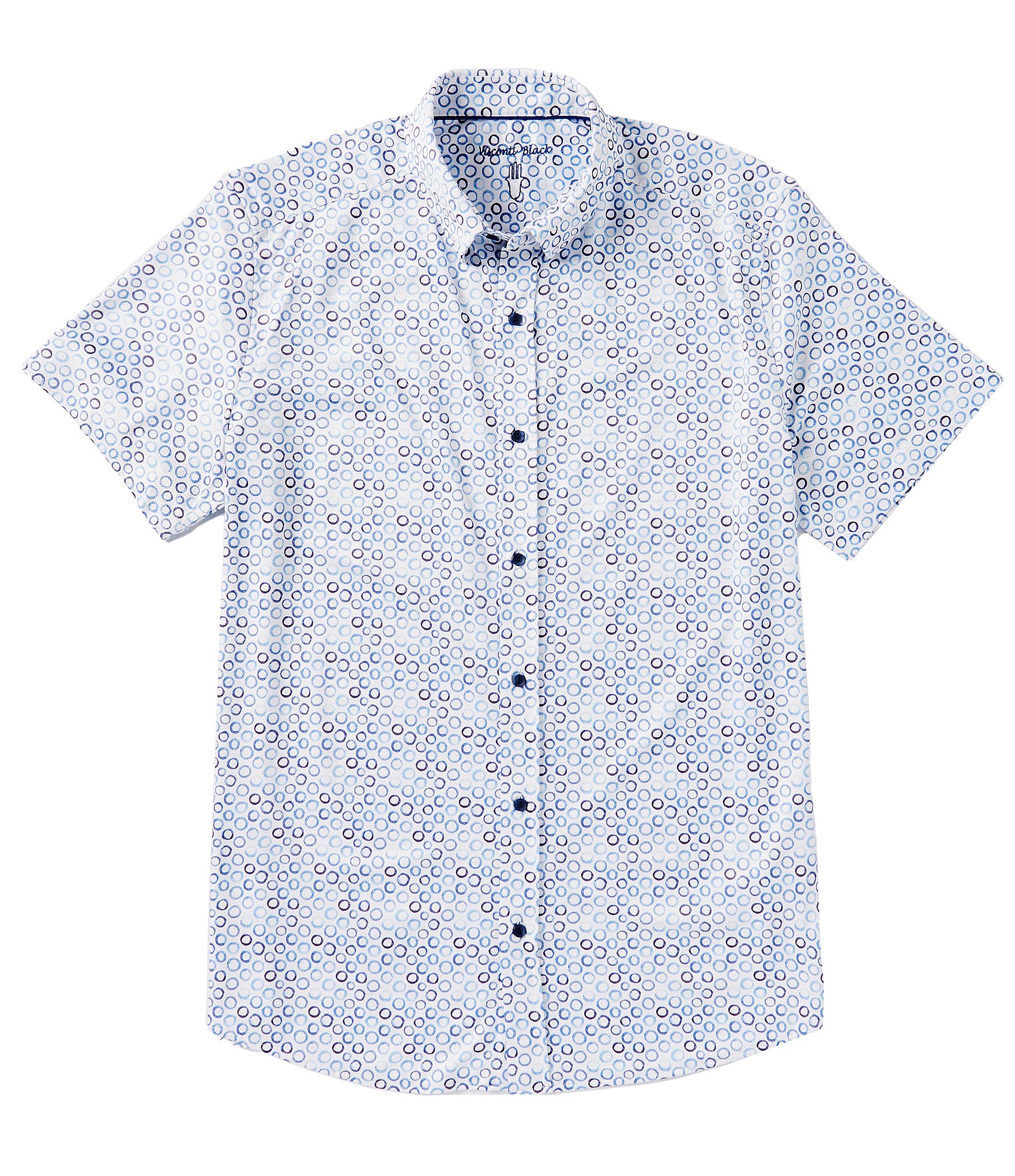 Visconti Circle Print Short Sleeve Woven Shirt