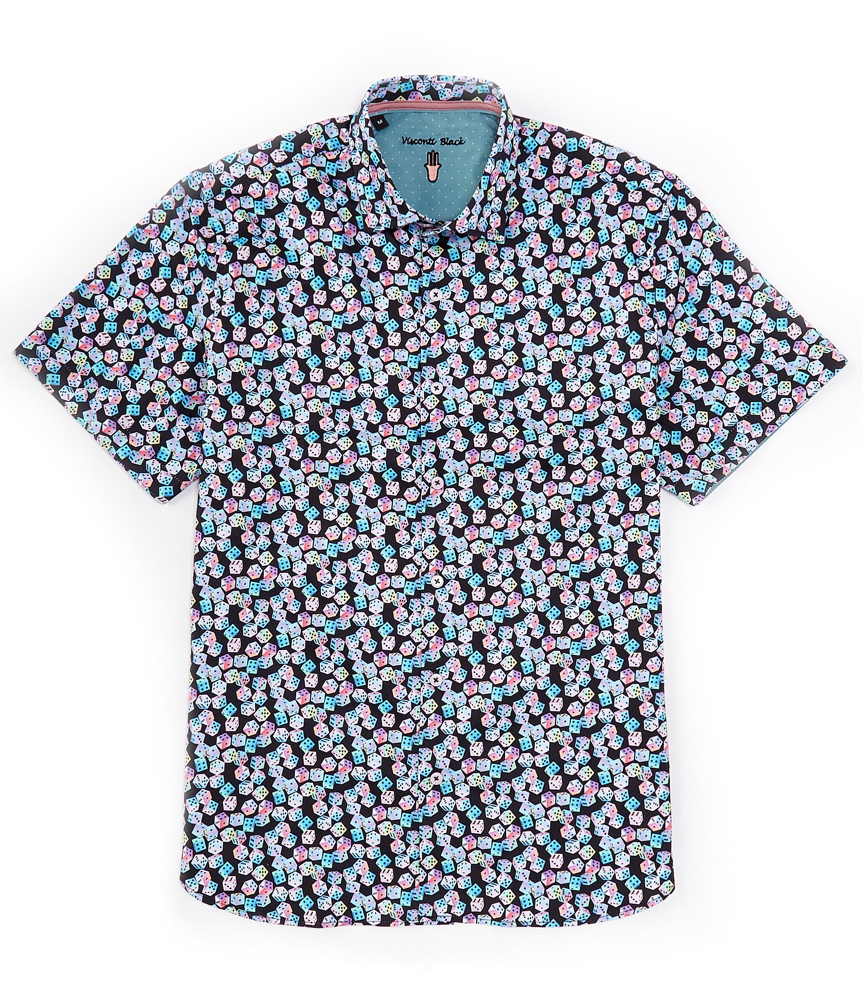 Visconti Stretch Dice Print Short Sleeve Woven Shirt | Dillard's