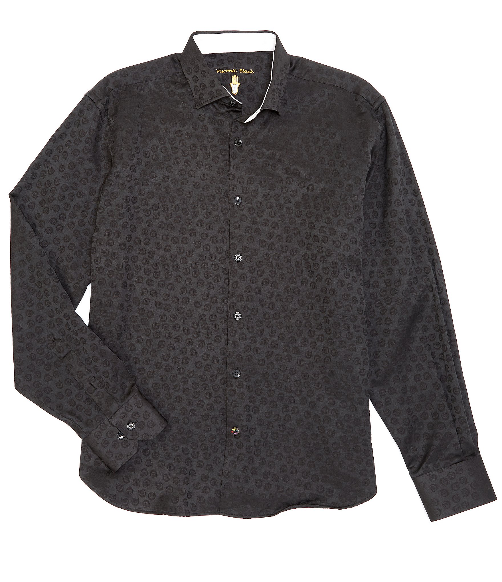Visconti Tonal Paisley Jacquard Long-Sleeve Woven Shirt | Dillard's