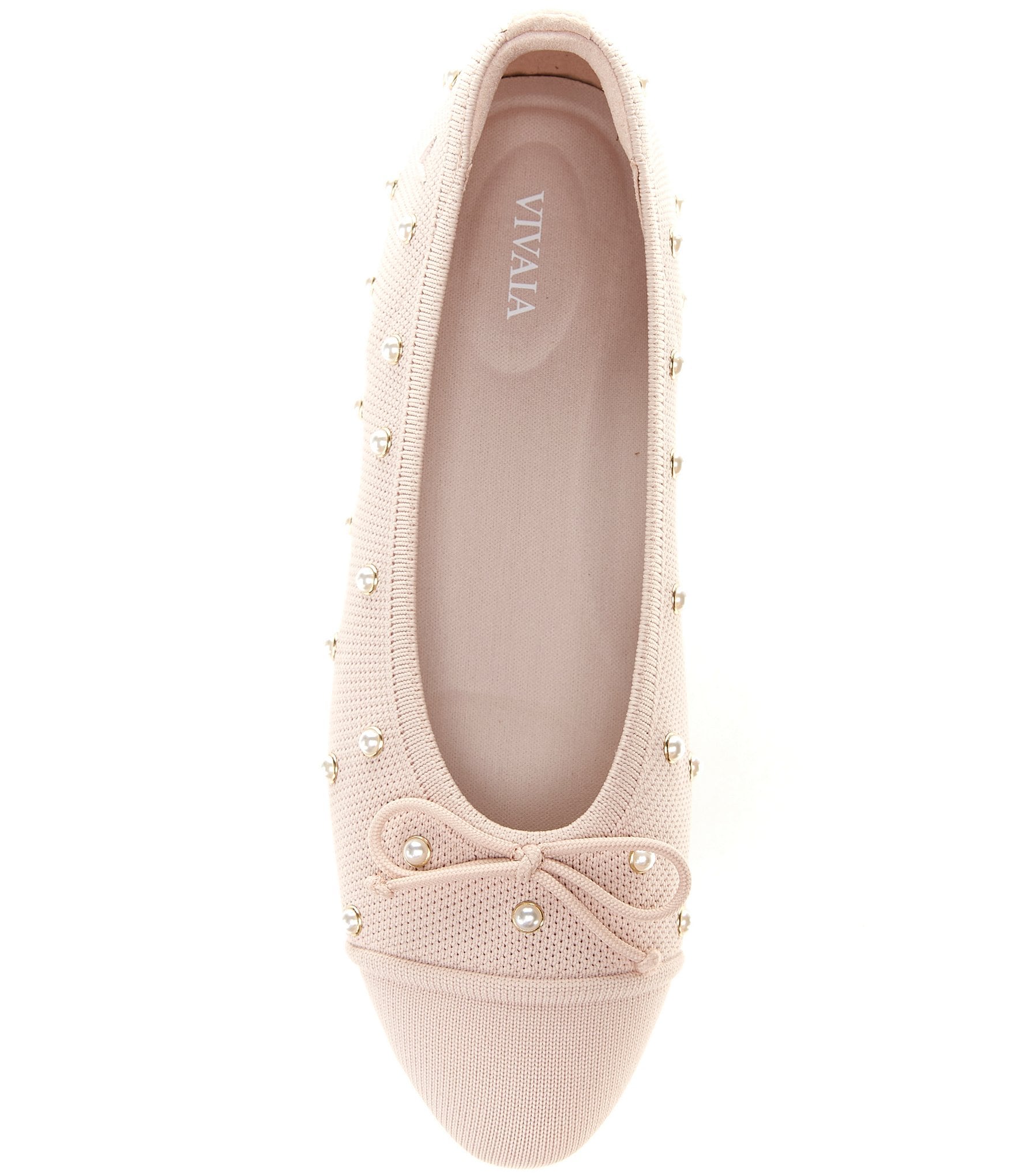 VIVAIA Tiana Knit Pearl Bow Ballet Flats