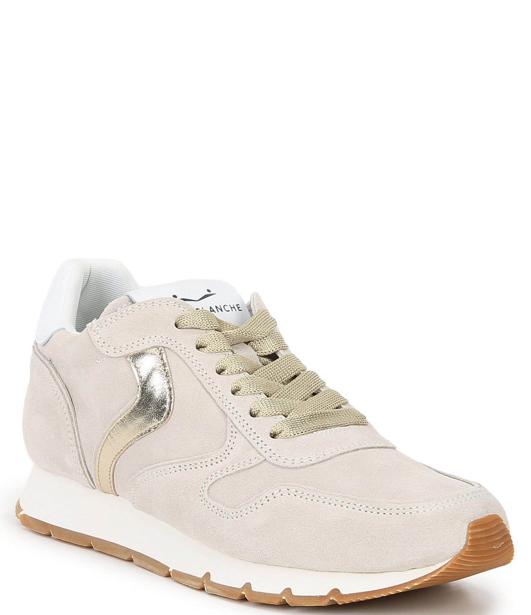 Voile Blanche Julia Suede Metallic Detail Lace-Up Sneakers | Dillard's
