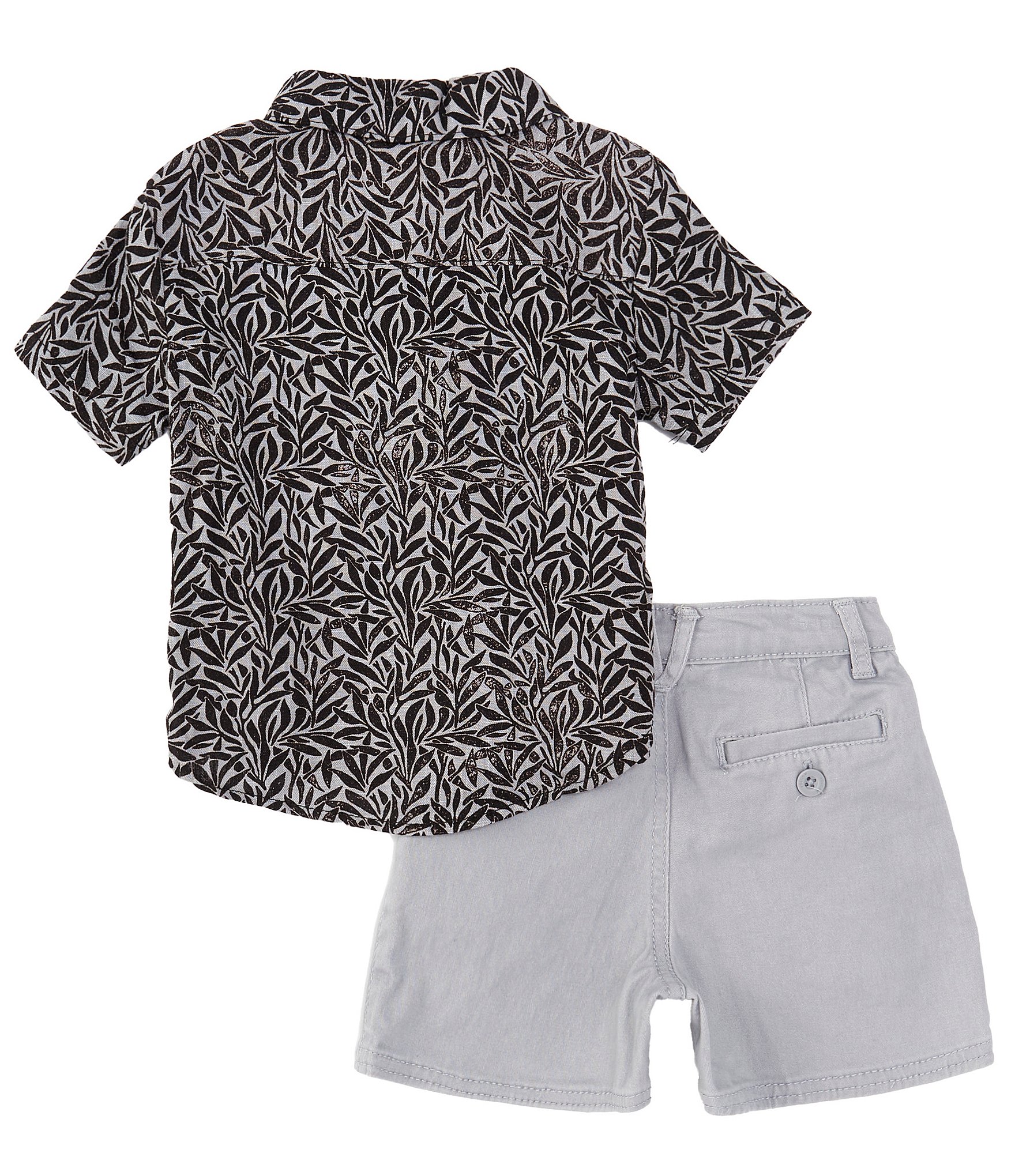 Volcom Baby Boy 12-24 Months Short Sleeve Printed Linen-Blend Shirt & Solid Twill Shorts Set