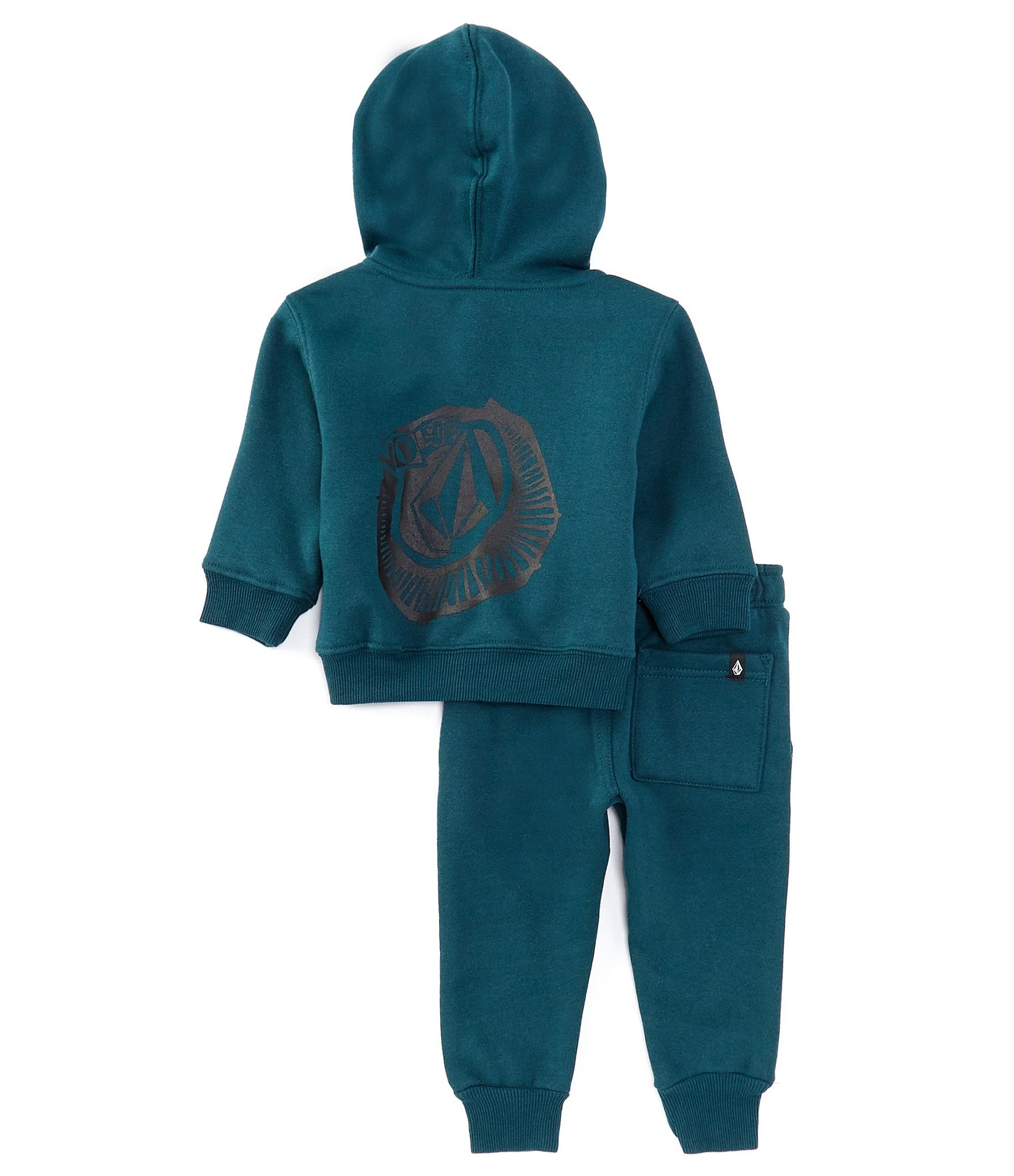 Volcom Baby Boys 12-24 Months Fleece Layering Knit Long Sleeve Watanite Zip Graphic Hoodie and Jogger Pants Set