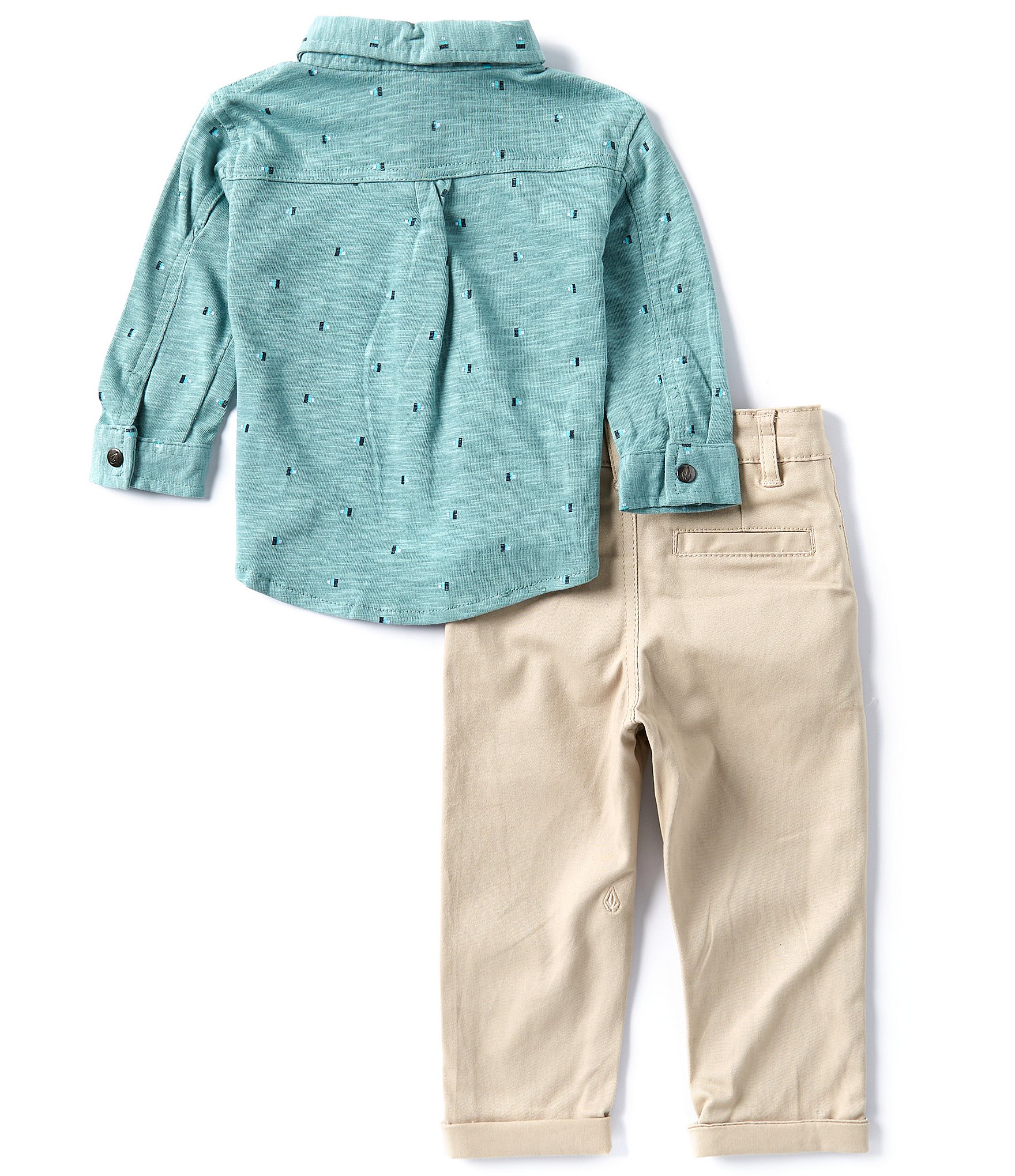 Volcom Baby Boys 12-24 Months Long-Sleeve Slub Jersey Shirt & Stretch Twill Pant Set