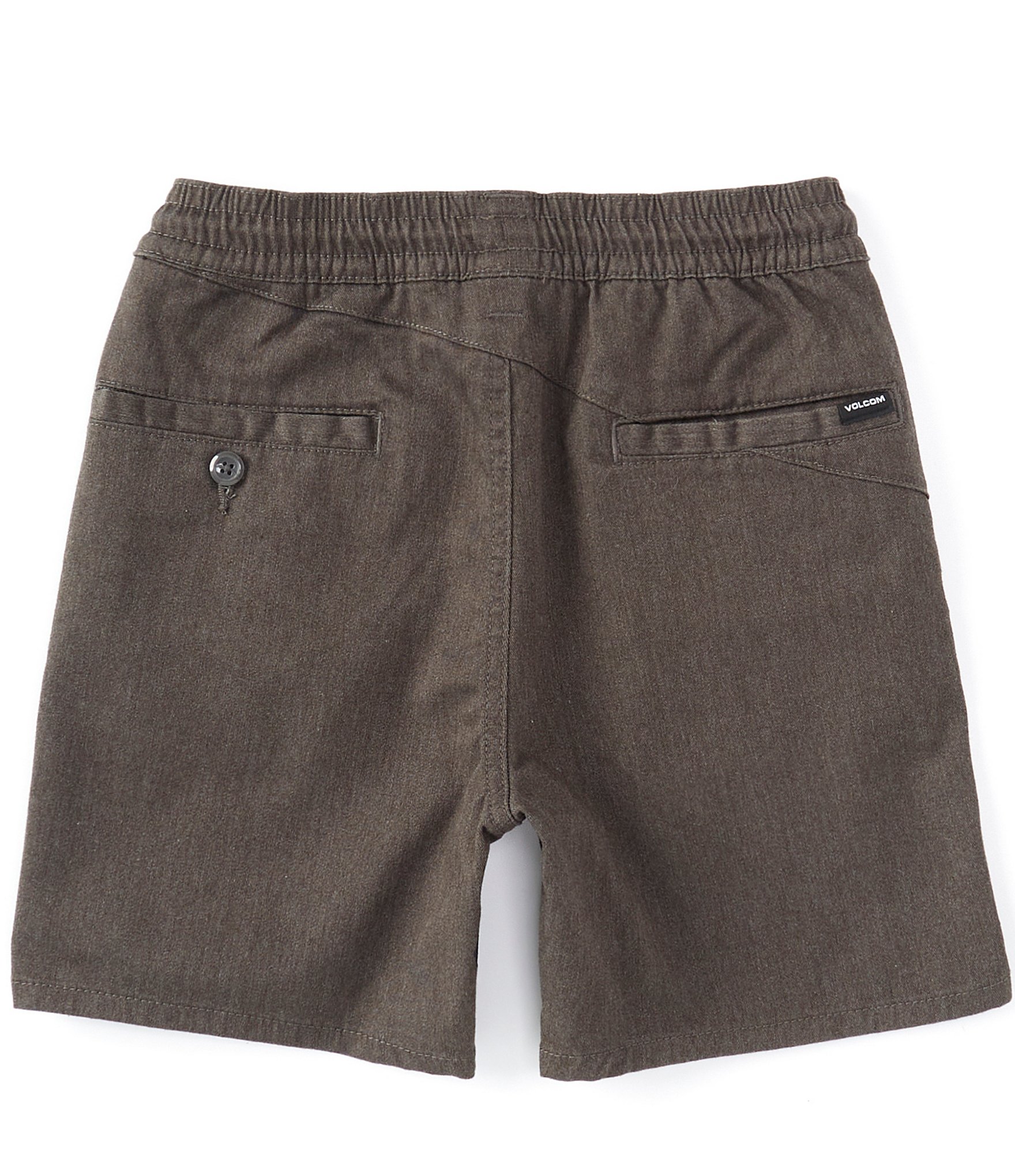 Volcom Big Boys 8-20 Frickin Elastic Waist 13#double; Outseam Pull-On Chino Shorts