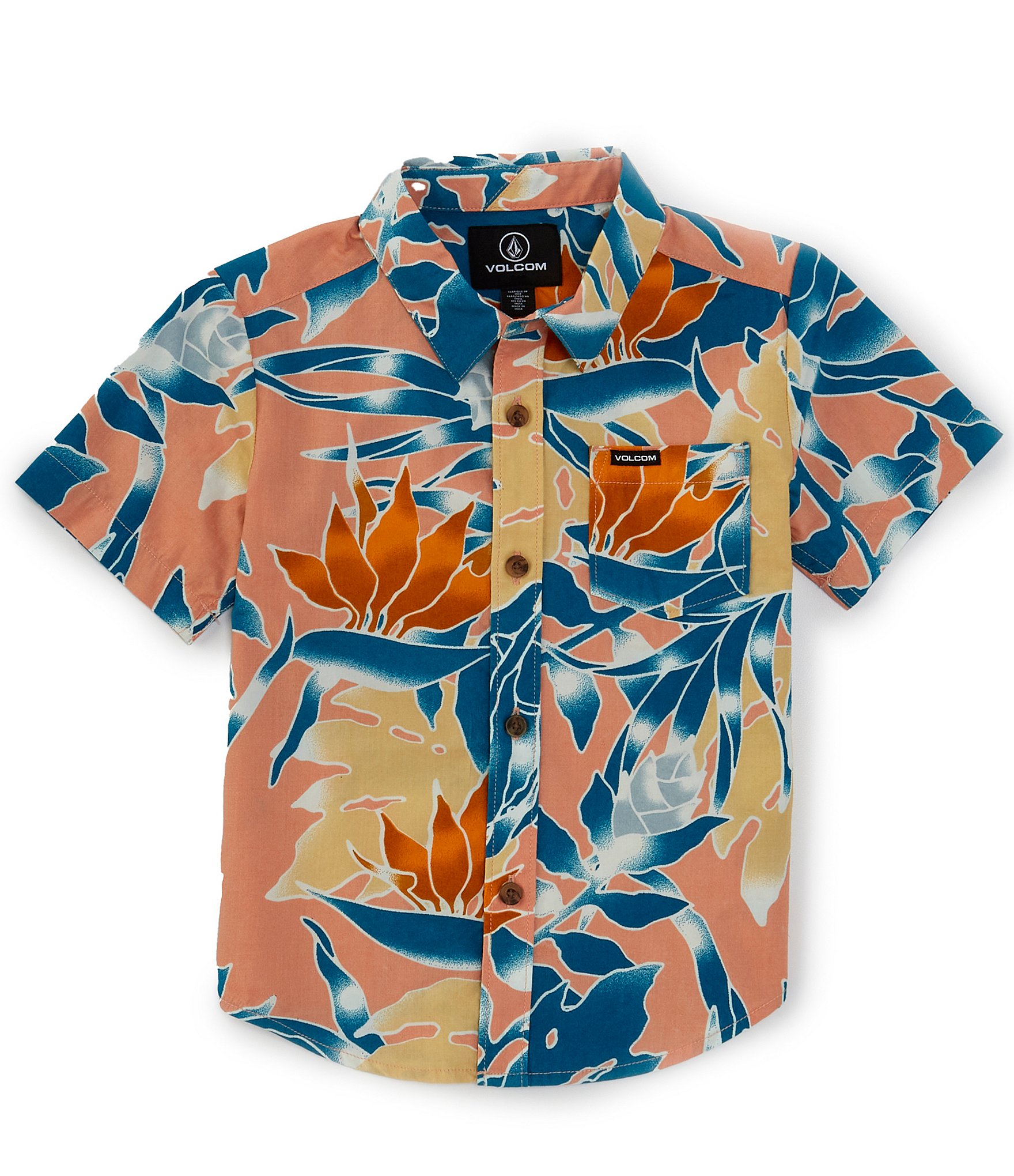 Volcom Big Boys 8-20 Short Sleeve Leaf Pit Floral Shirt | Dillard's