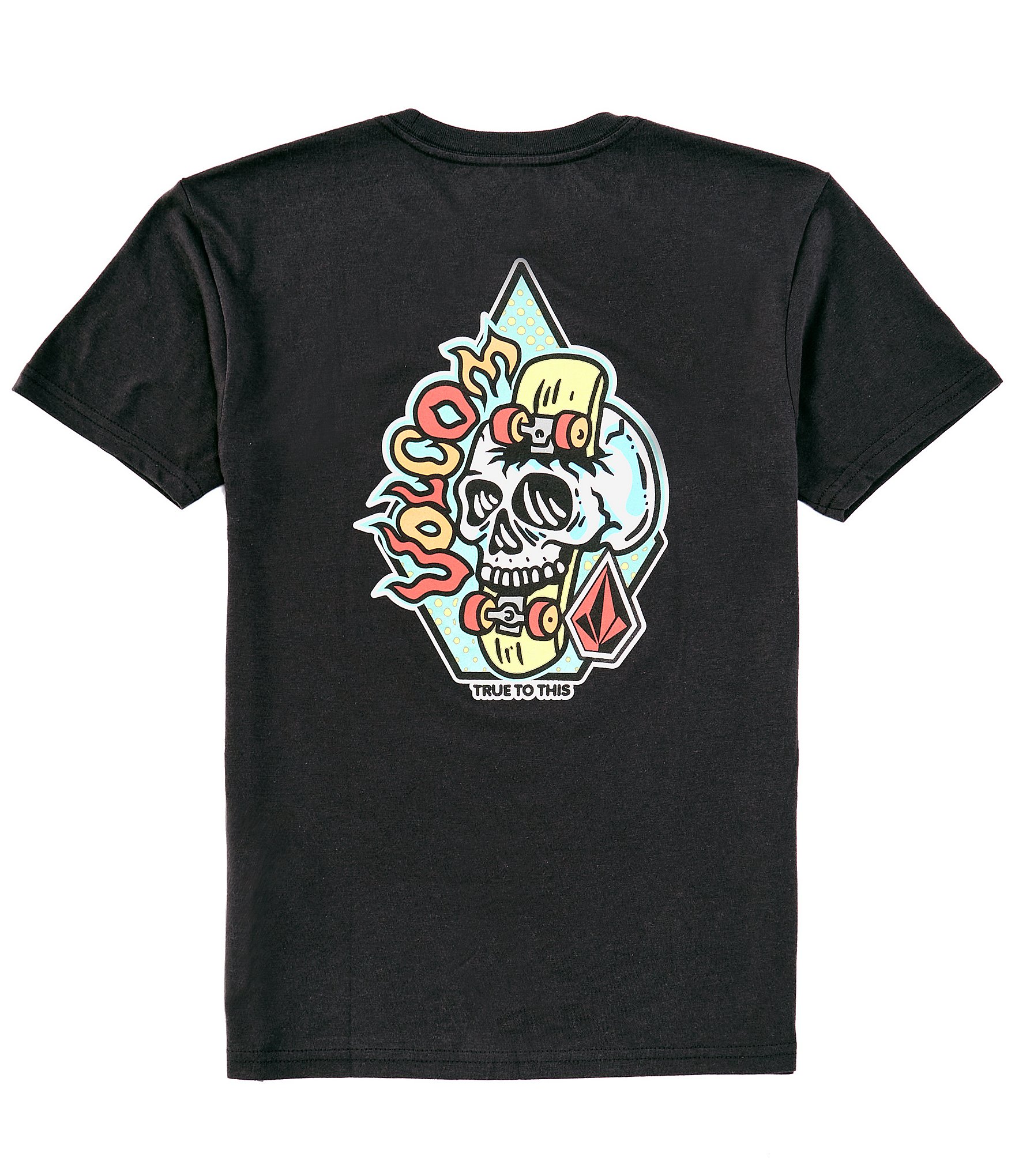 Volcom Big Boys 8-20 Short Sleeve Sticker Skull T-Shirt