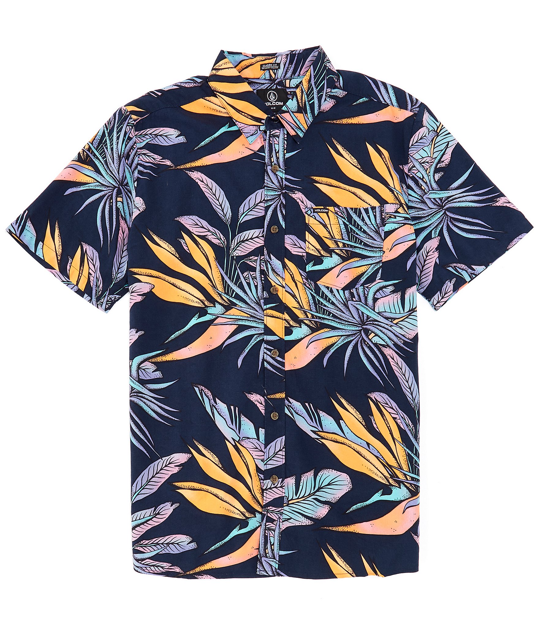 Volcom Short Sleeve Indospray Floral Woven Shirt | Dillard's