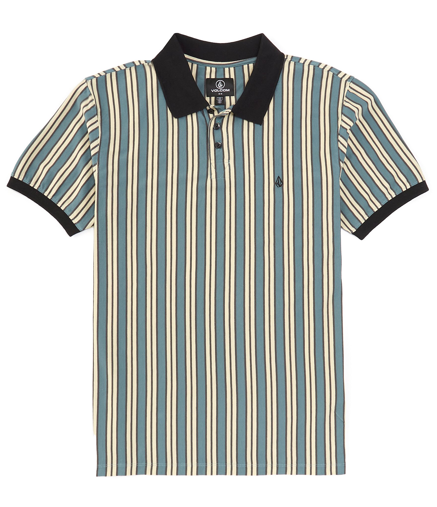 Volcom Striker Stone Short Sleeve Striped Polo Shirt