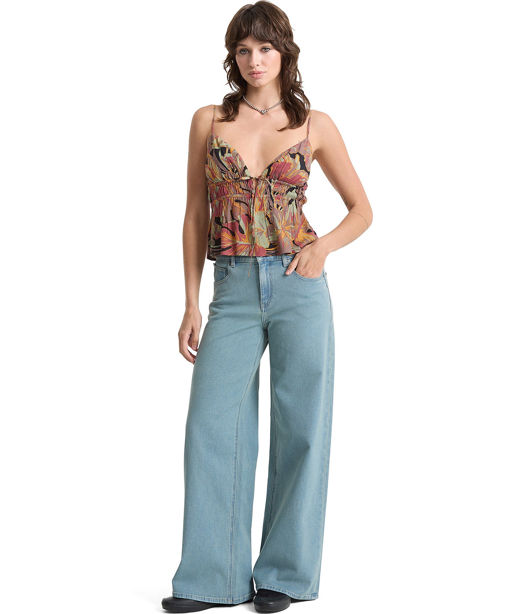 Volcom Swell Ya Printed Sleeveless Camisole