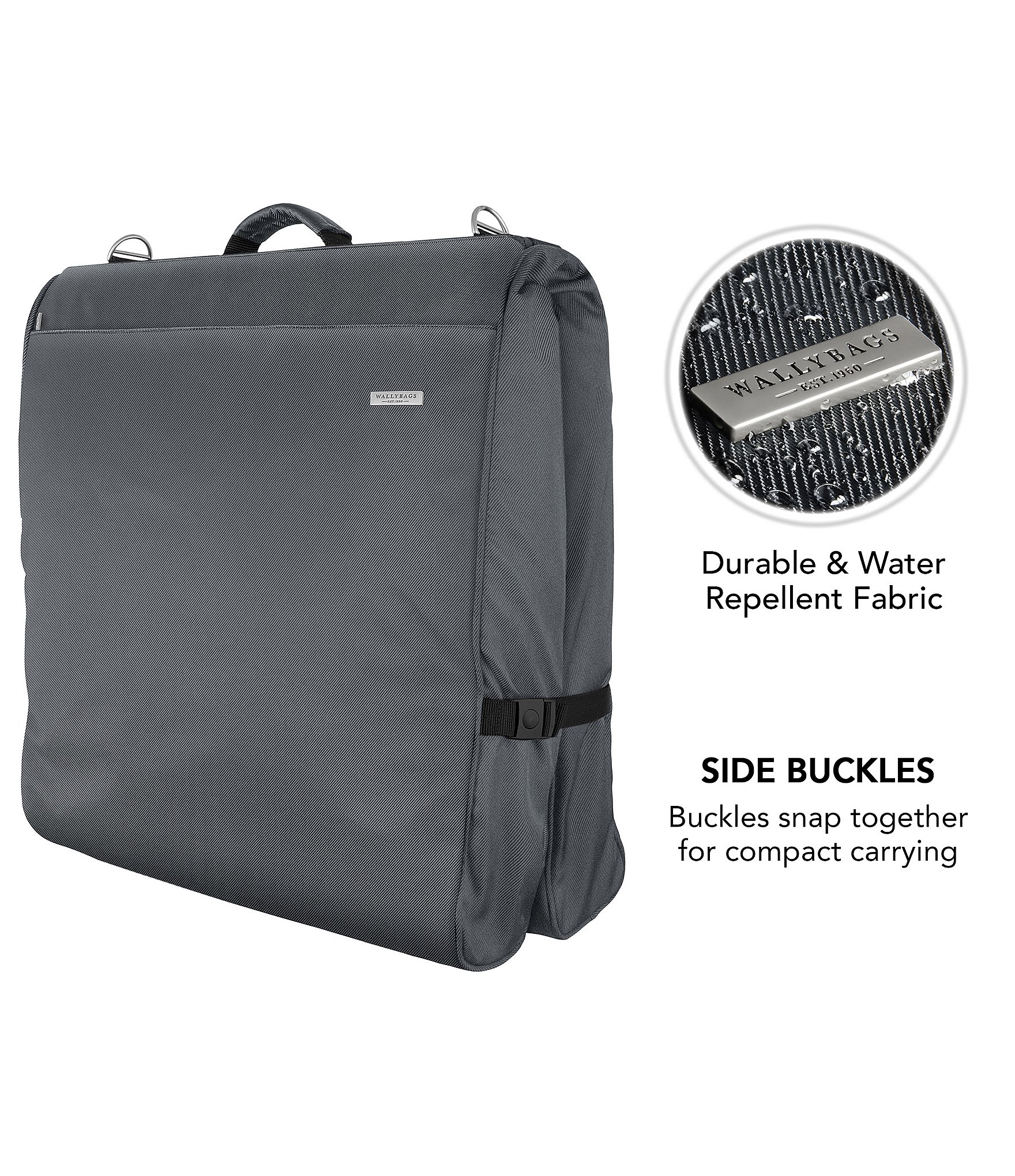 Wally Bags 45-inch Framed Garment Bag with Shoulder Strap and Multiple Accessory Pockets