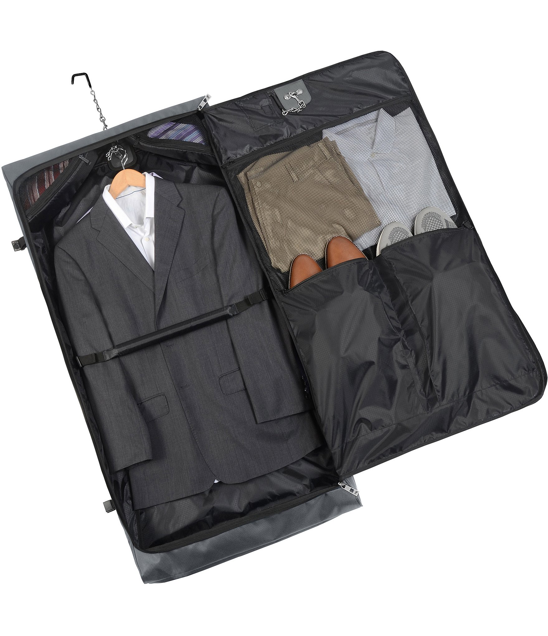 Wally Bags 45-inch Framed Garment Bag with Shoulder Strap and Multiple Accessory Pockets