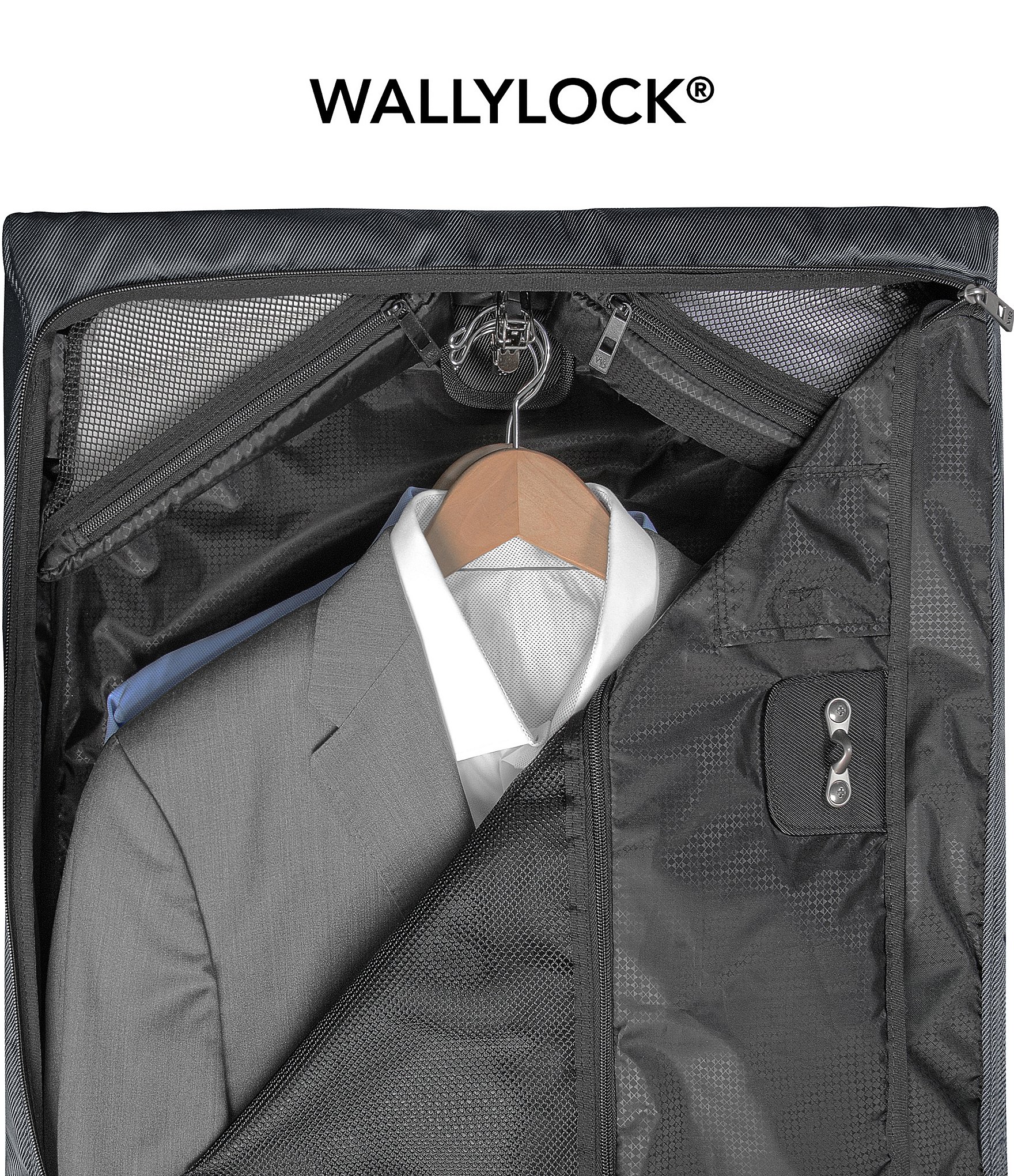 Wally Bags 45-inch Framed Garment Bag with Shoulder Strap and Multiple Accessory Pockets