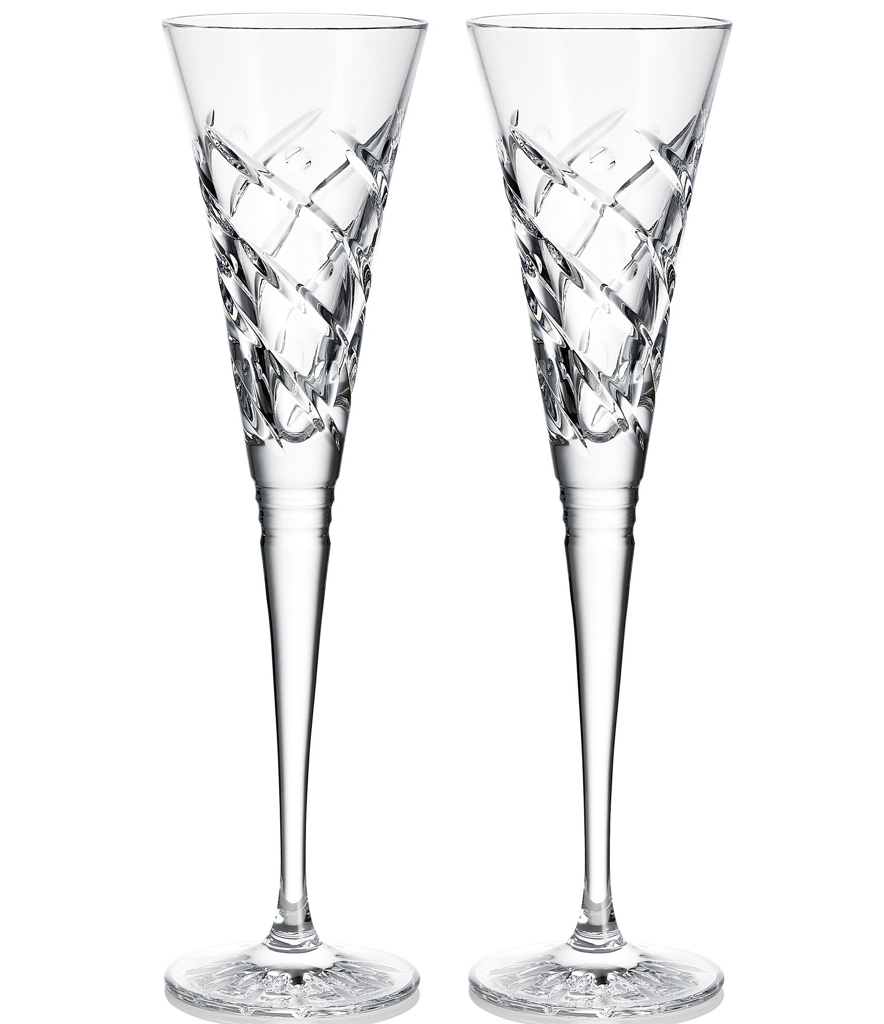 Champagne Flutes (Set Of 2)，Tall, Long Stem, Elegant and Delicate Glass，Handmade  Crystal Champagne Glasses for Wedding, Anniversary, Christmas 