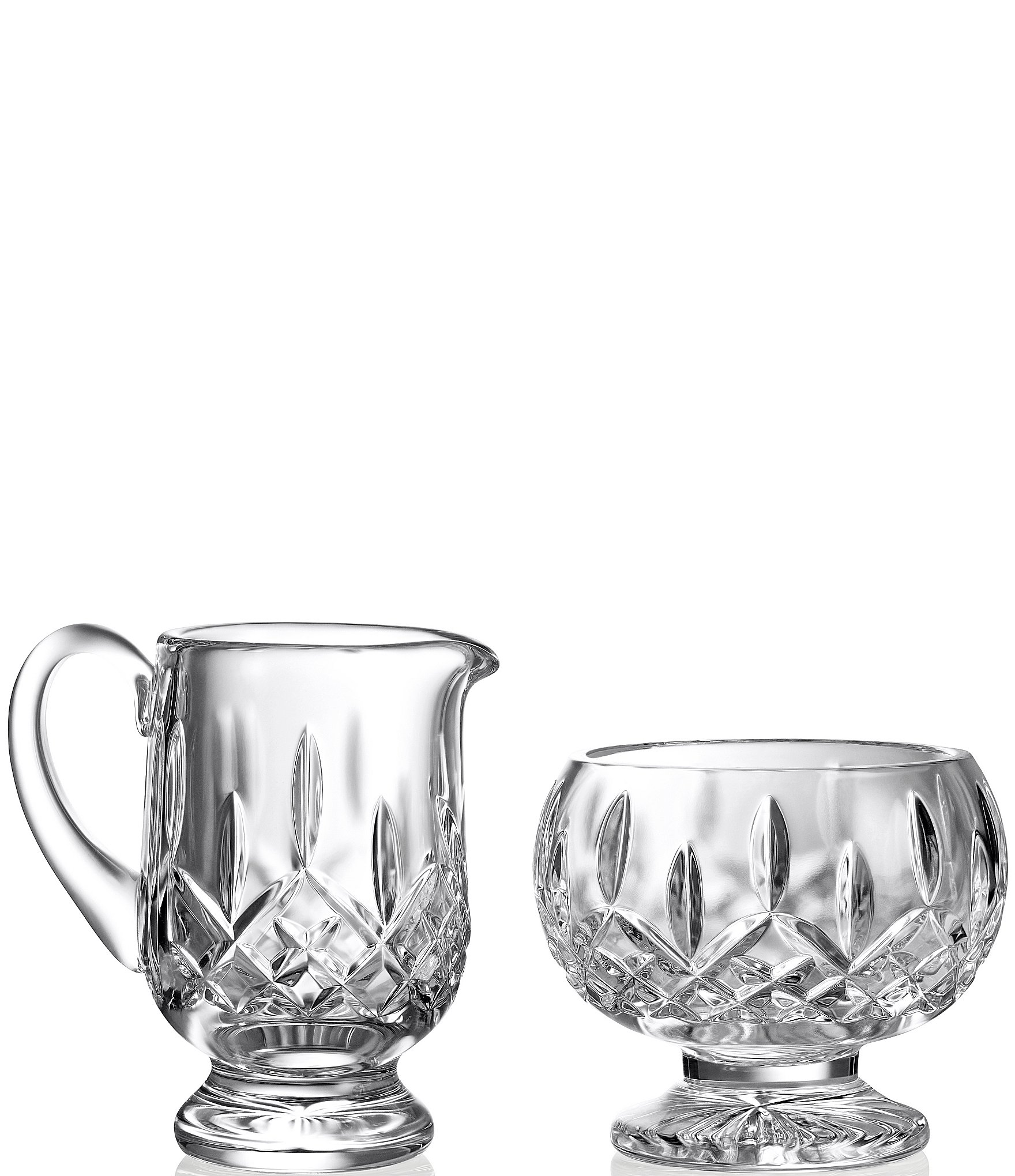 Waterford Lismore Crystal Footed Sugar & Creamer Set