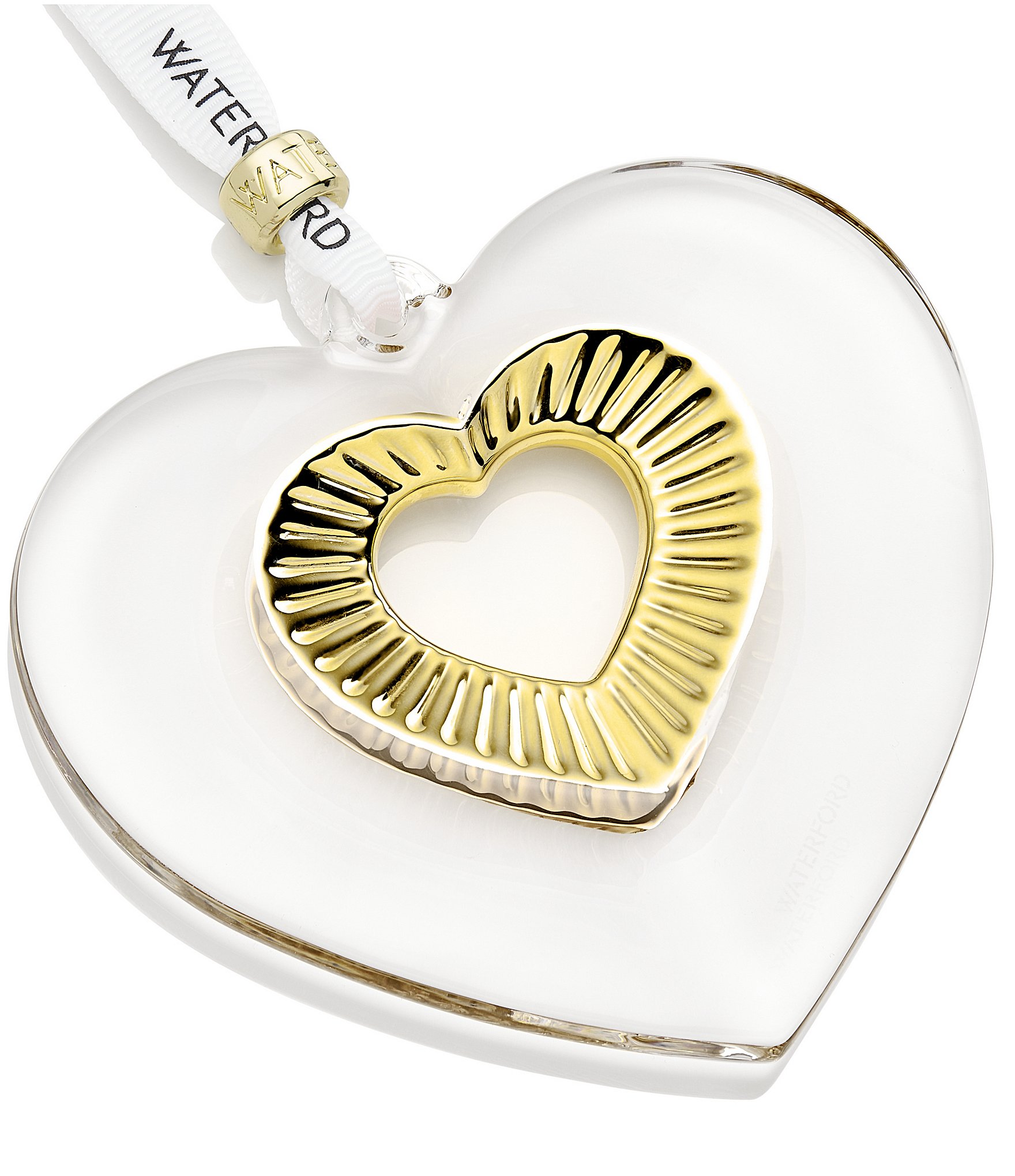 Waterford Heart Ornament with Gold