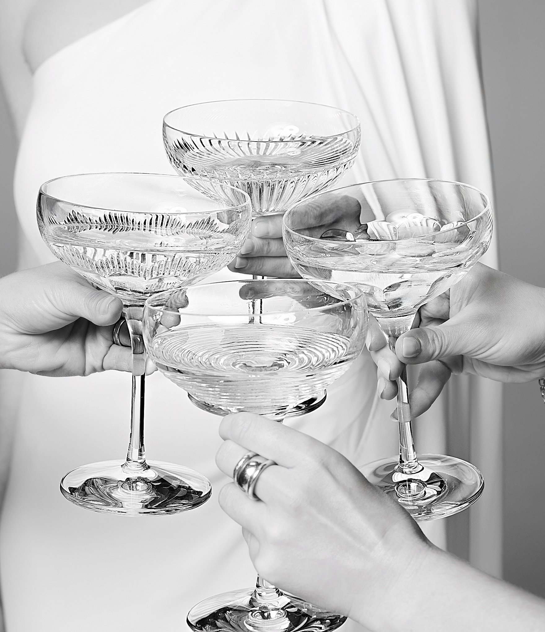 Waterford Mixology Coupe Large Glass 9floz, Mixed Set of 4