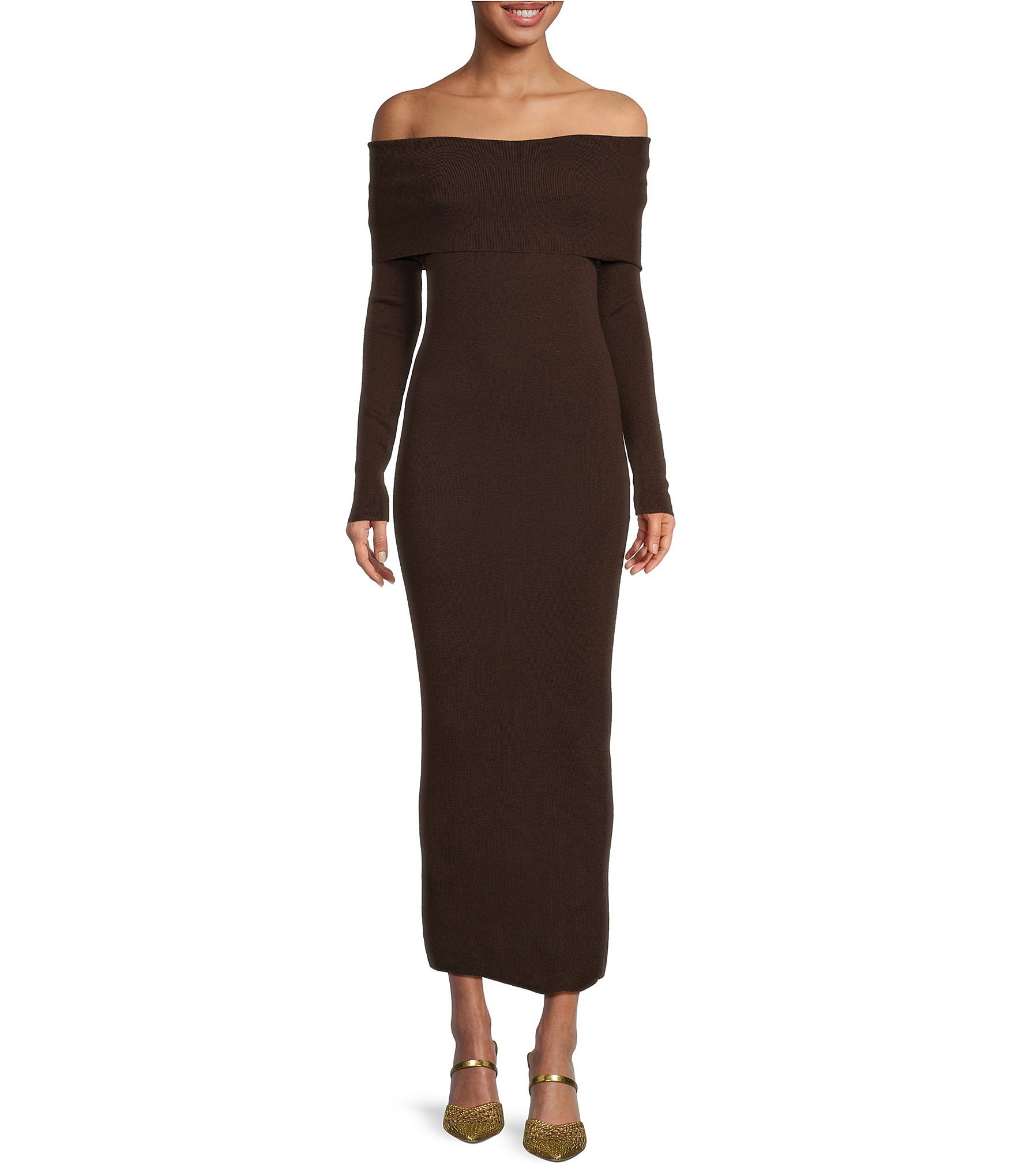 Off the shoulder sweater dress bodycon hotsell