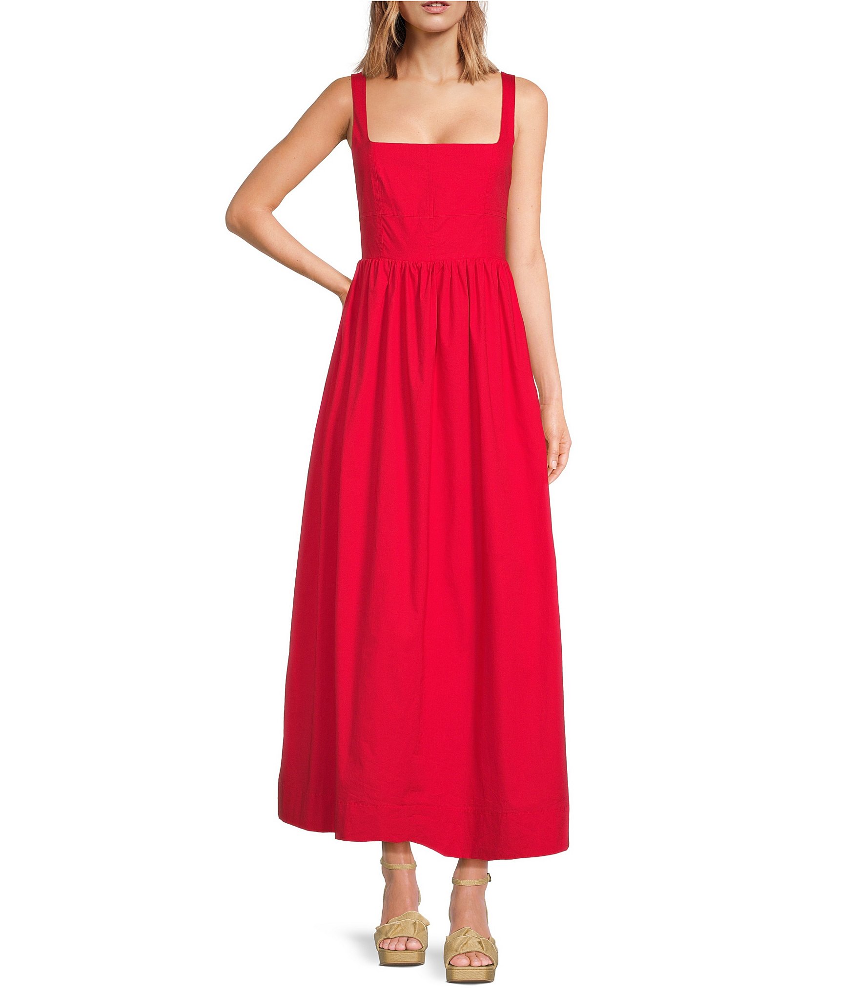 WAYF Sweetheart Neck Sleeveless Cami Maxi Slip Dress