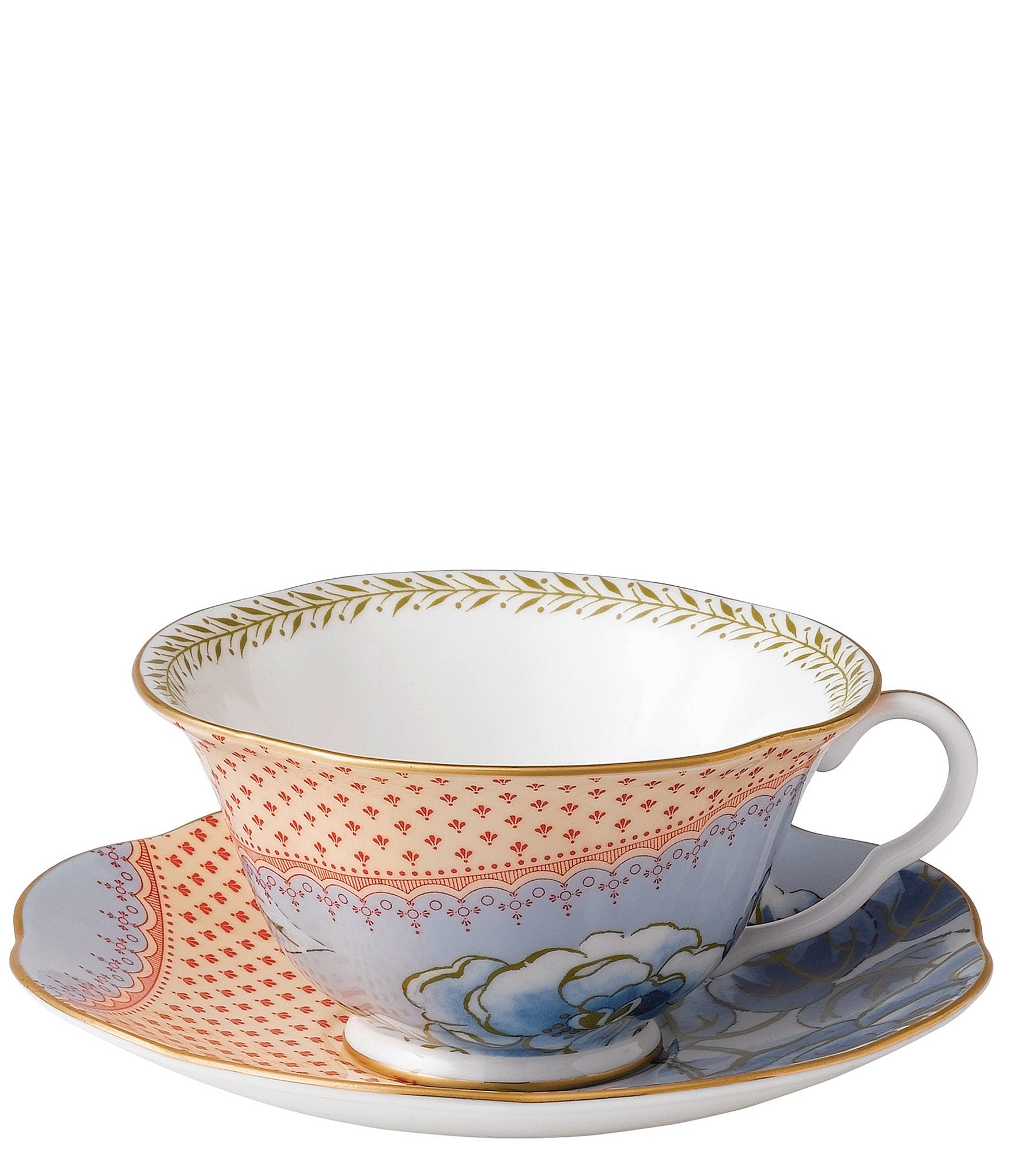 Wedgwood Butterfly Bloom Collection Blue Peony Teacup & Saucer | Dillard's