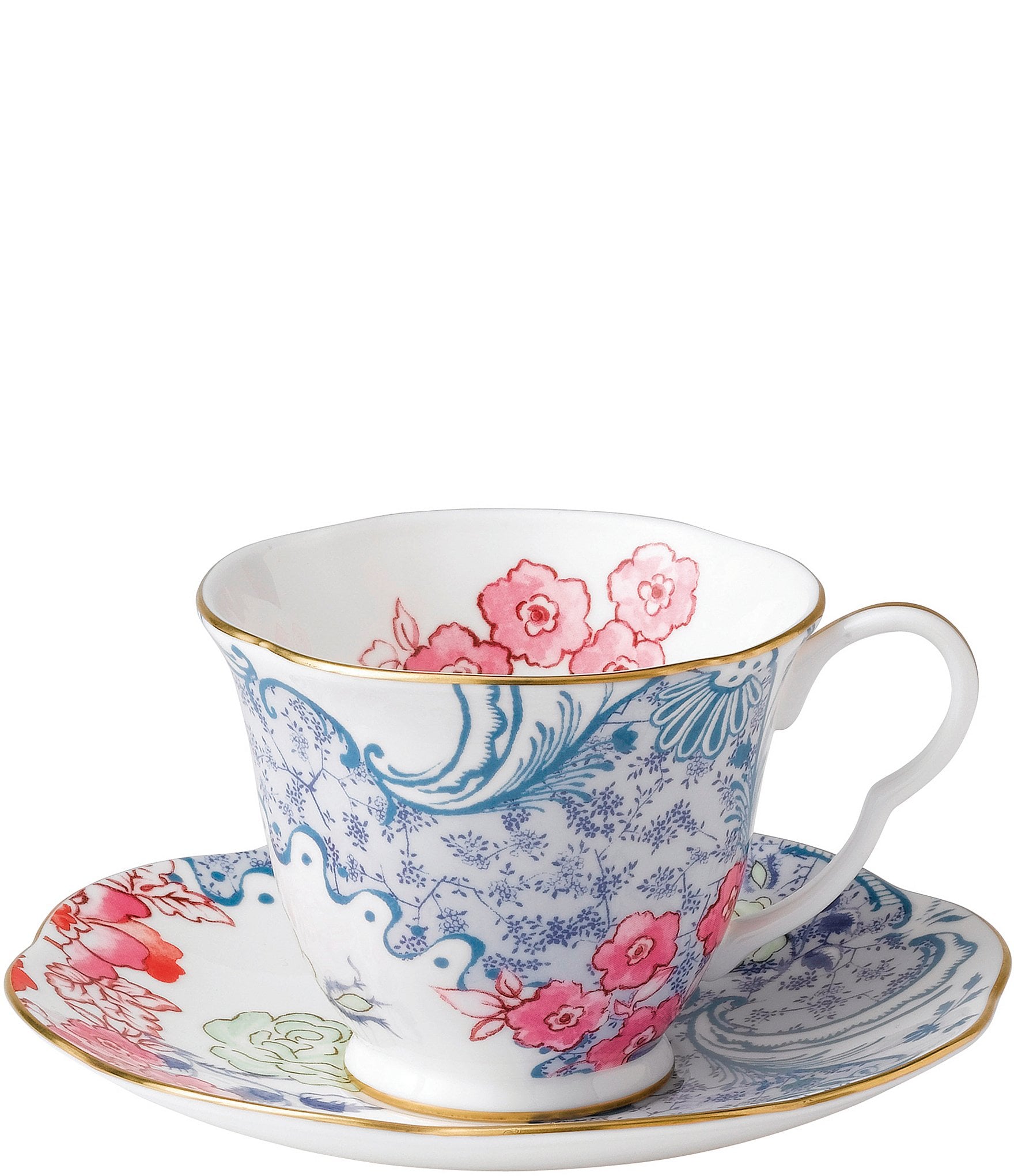 Pretty Little Teacups Cup and Saucer Set Pink Butterflies in Gift Box 