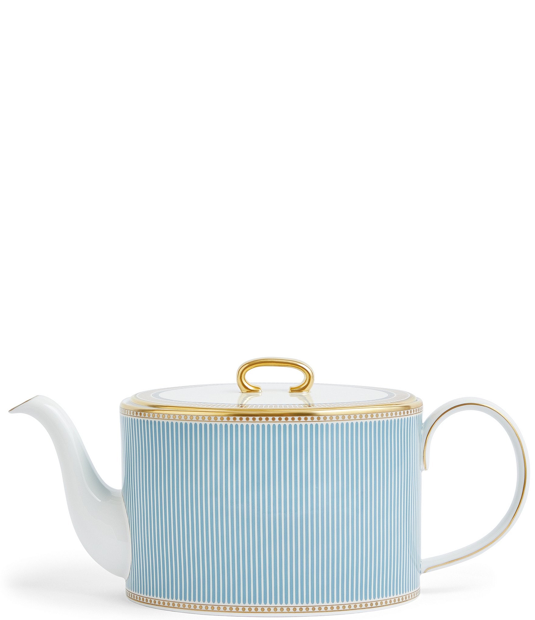Wedgwood Helia Collection Blue/Gold Stripe Teapot