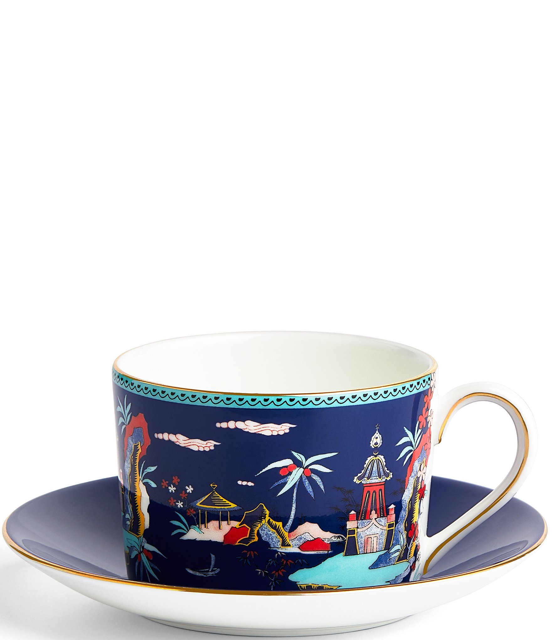 Wedgwood Wonderlust Blue Pagoda Teacup & Saucer