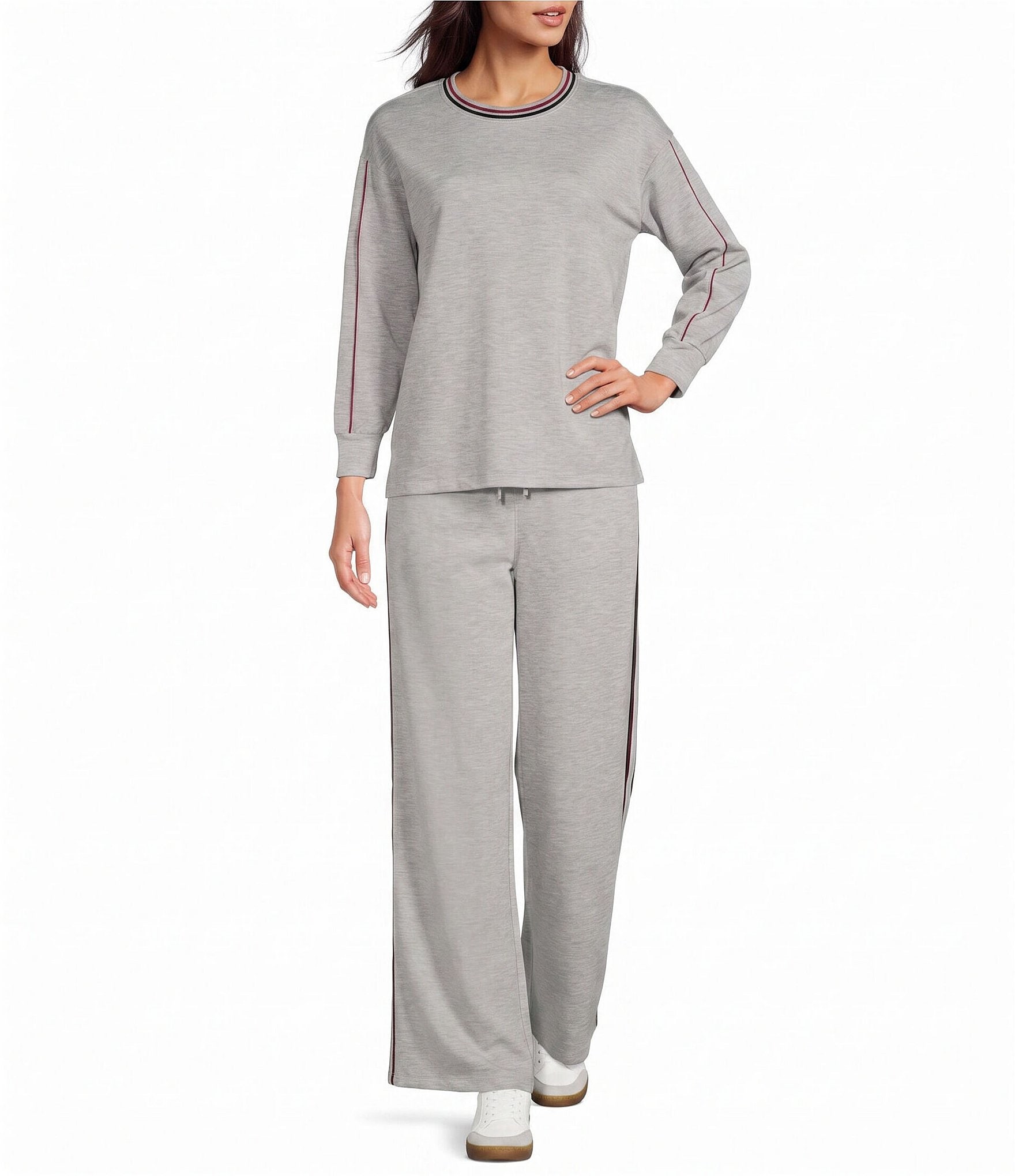Westbound 3/4 Sleeve Crew Neck Knit Coordinating Top