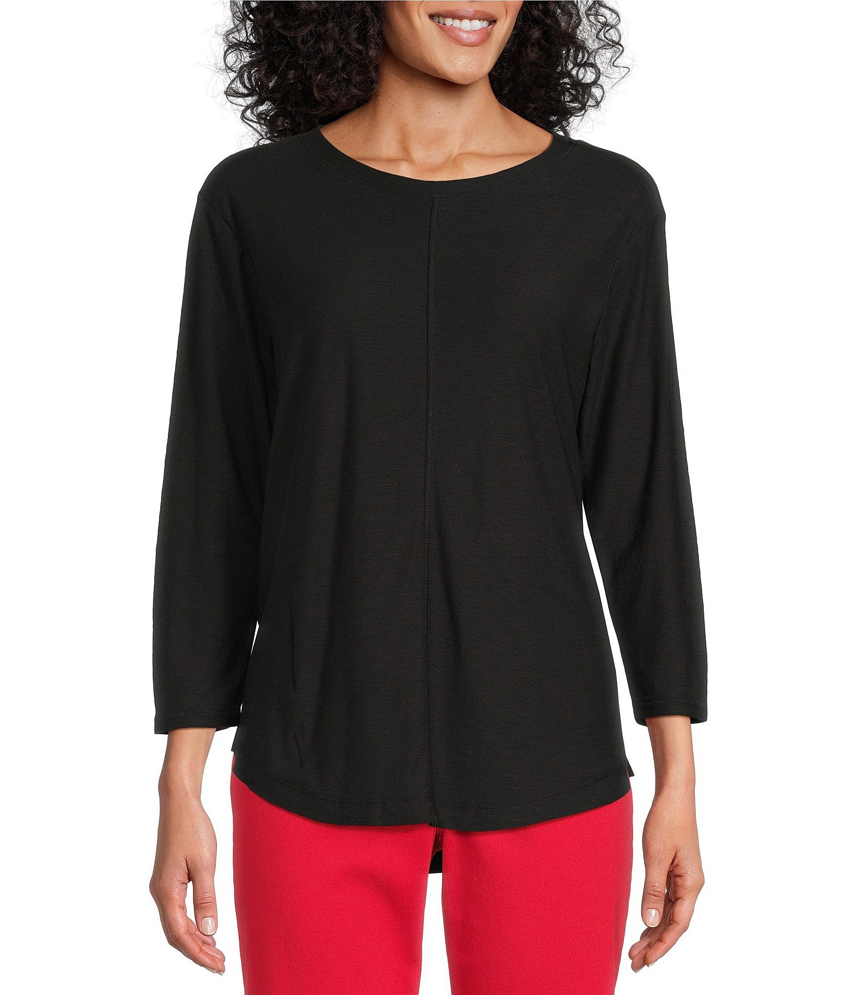 Westbound 3 4 Sleeve Knit Crew Neck Top Dillards