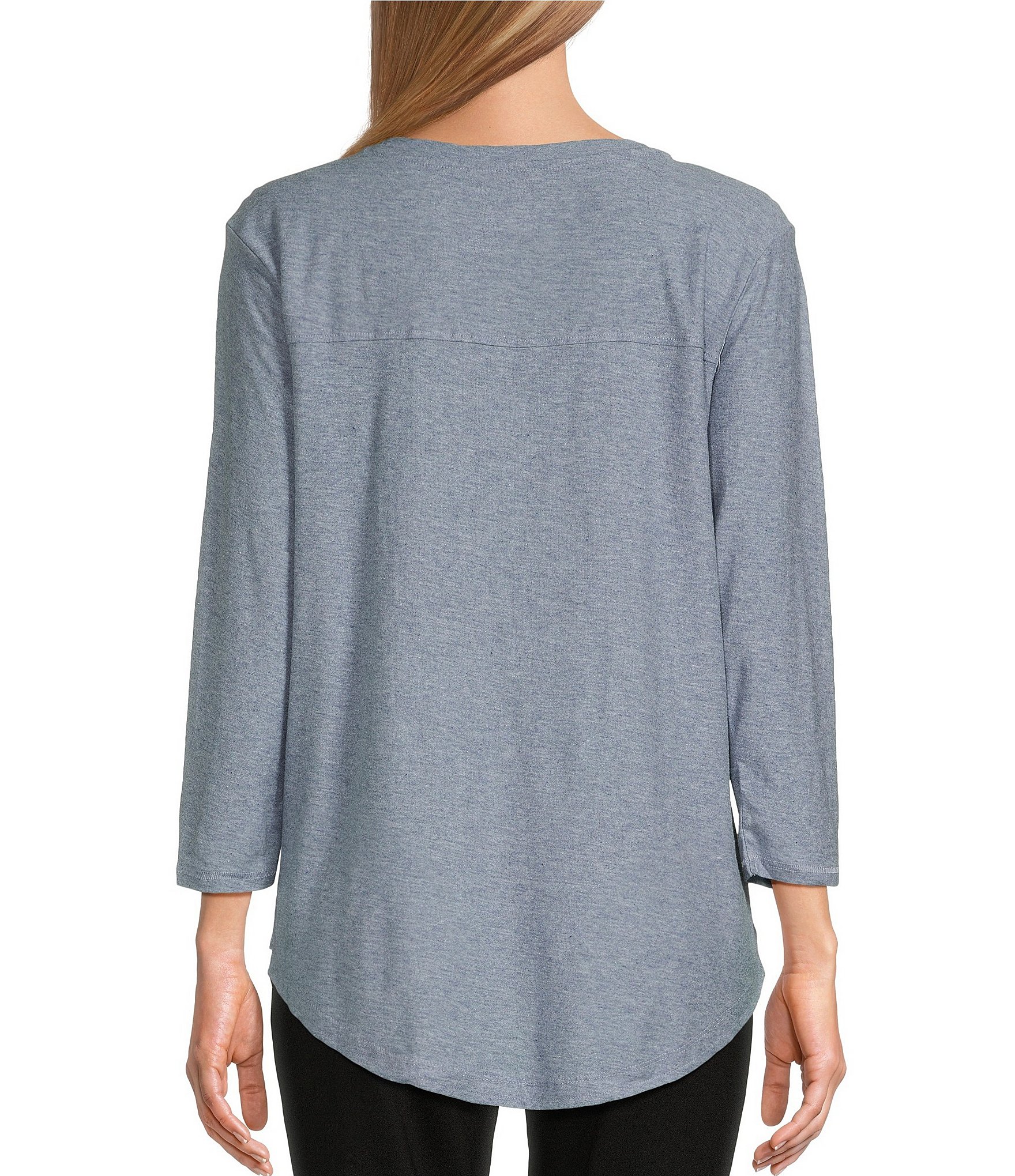 Westbound 3/4 Sleeve Knit Crew Neck Top