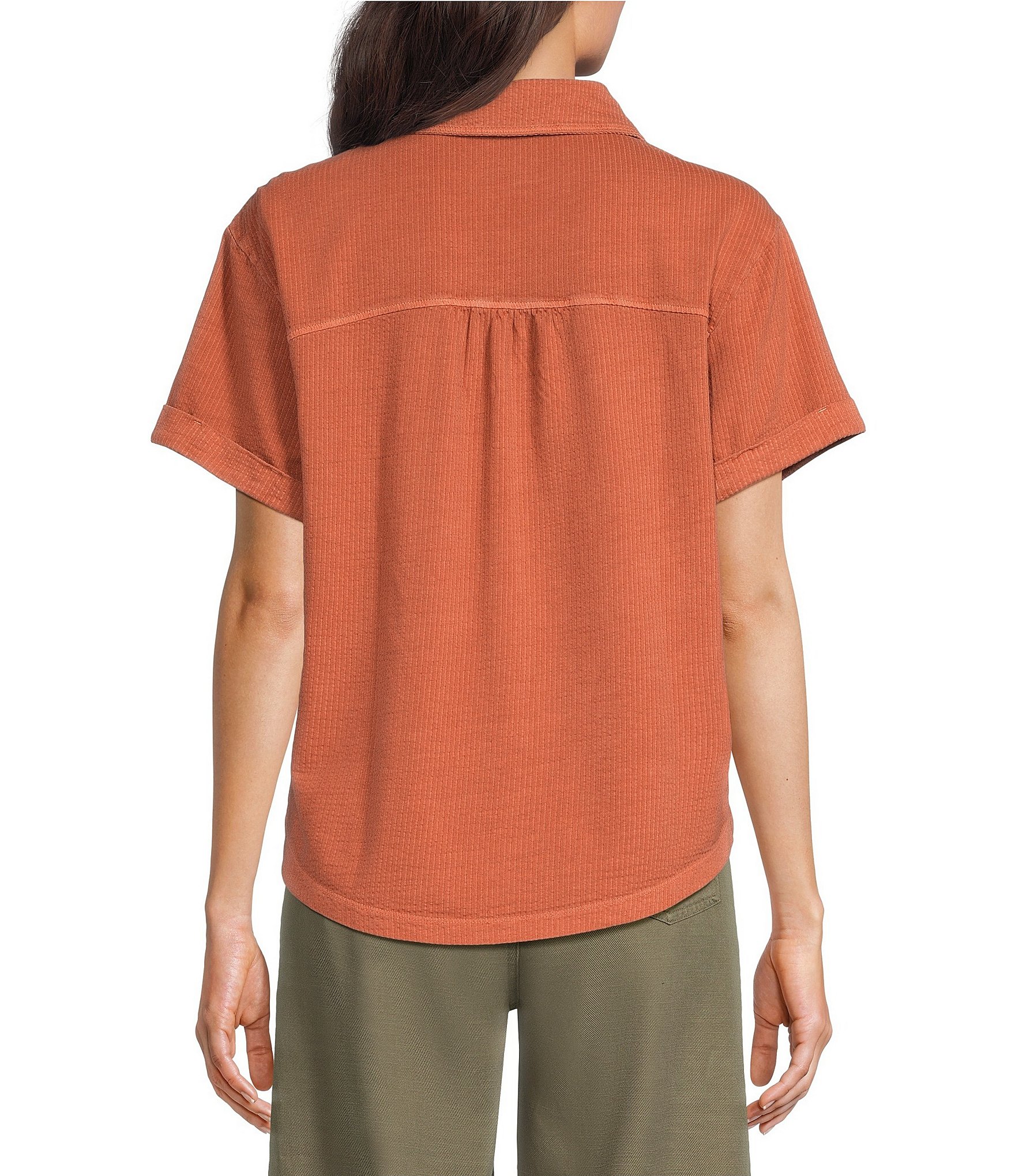 Westbound Button Down Rolled Sleeve Top