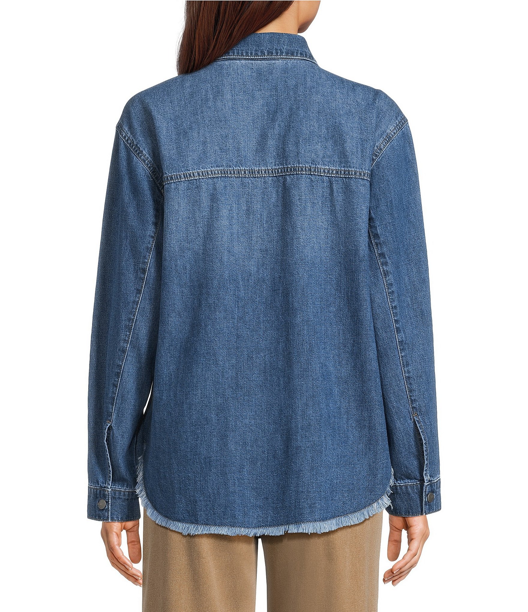 Westbound Collared Long Sleeve Button Front Shacket