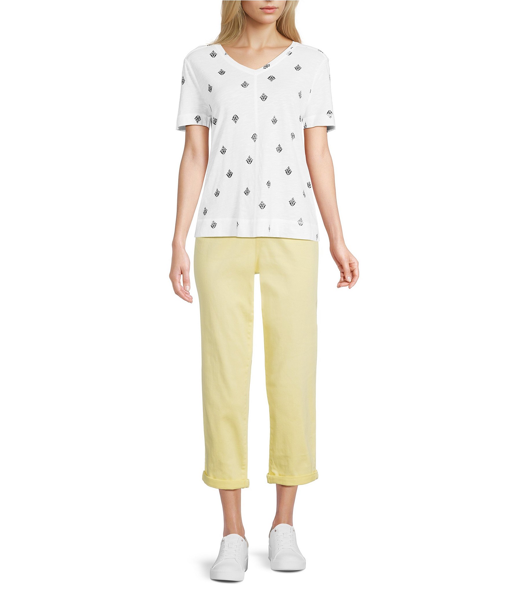 Westbound Cotton Blend High Rise Crop Pants