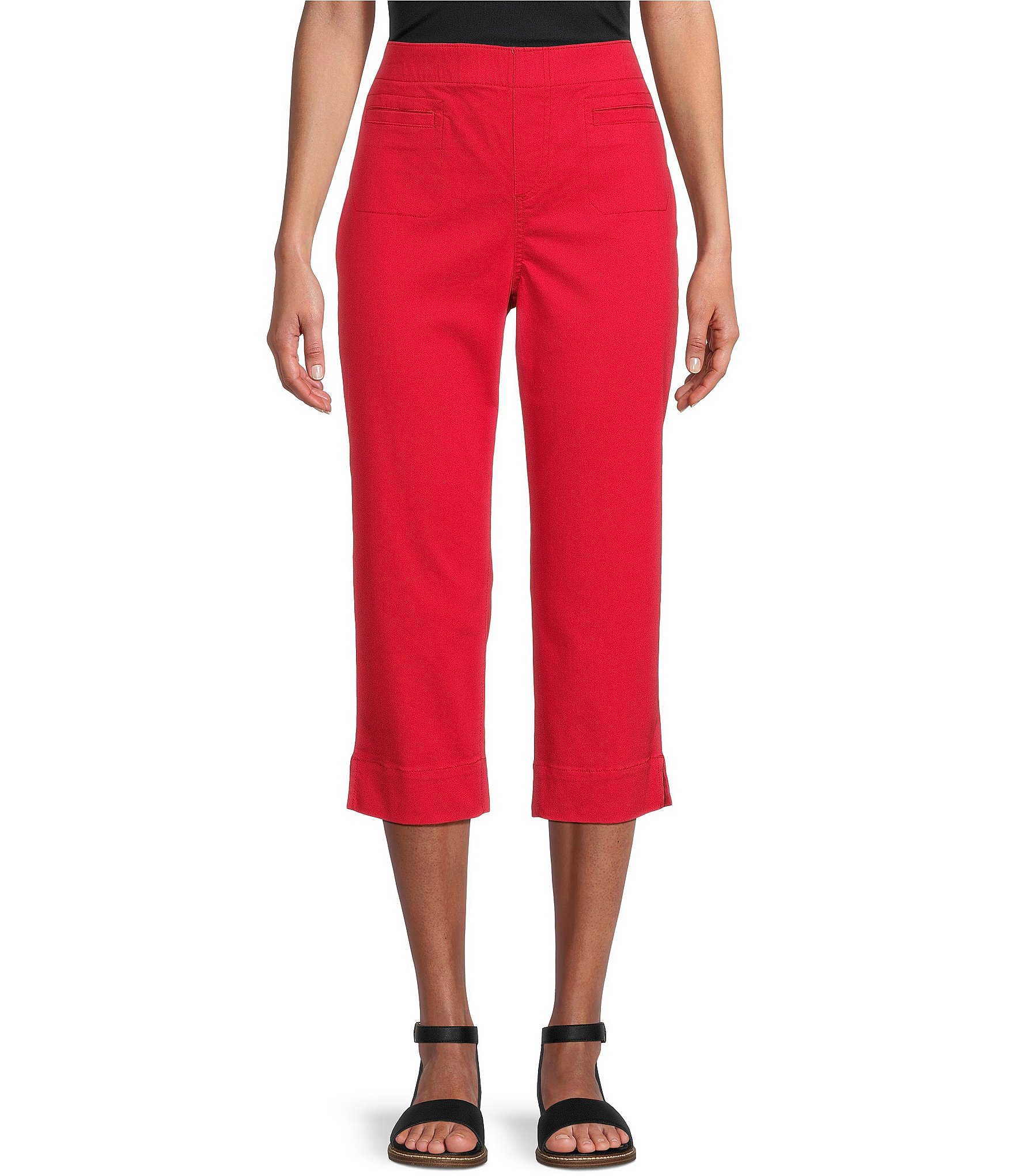 LL Bean Women's Size 20 Khaki Capris With Slits & Pockets