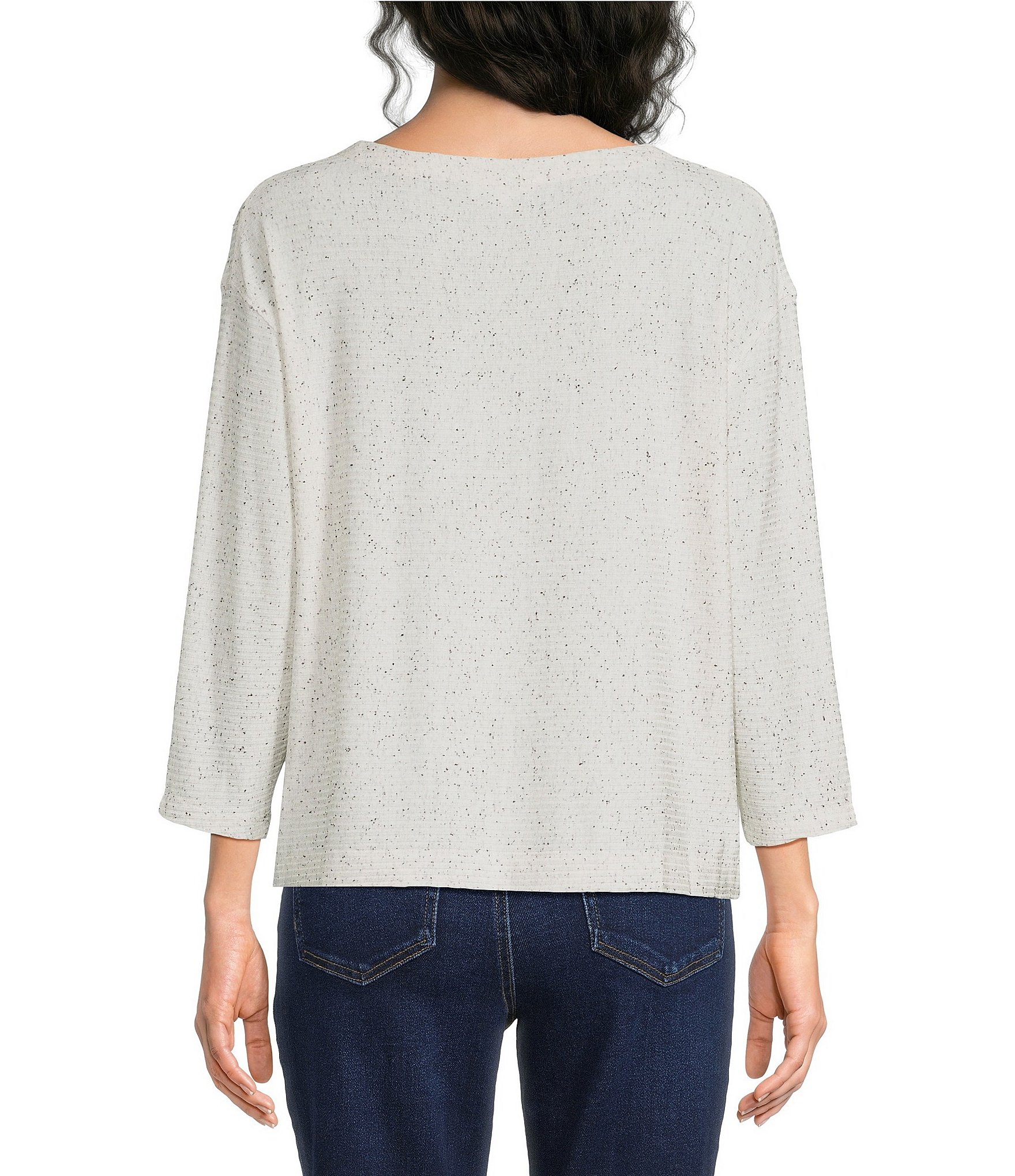 Westbound Dolman 3/4 Sleeve Boat Neck Top