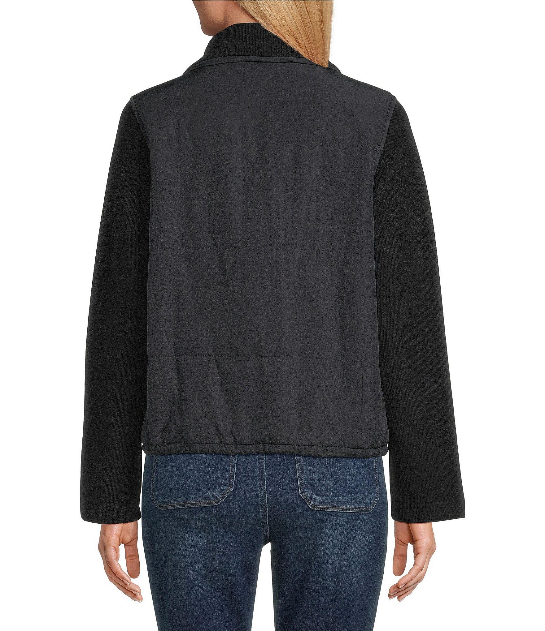 Westbound Long Sleeve Drop Shoulder Zip-Front Quilted Jacket