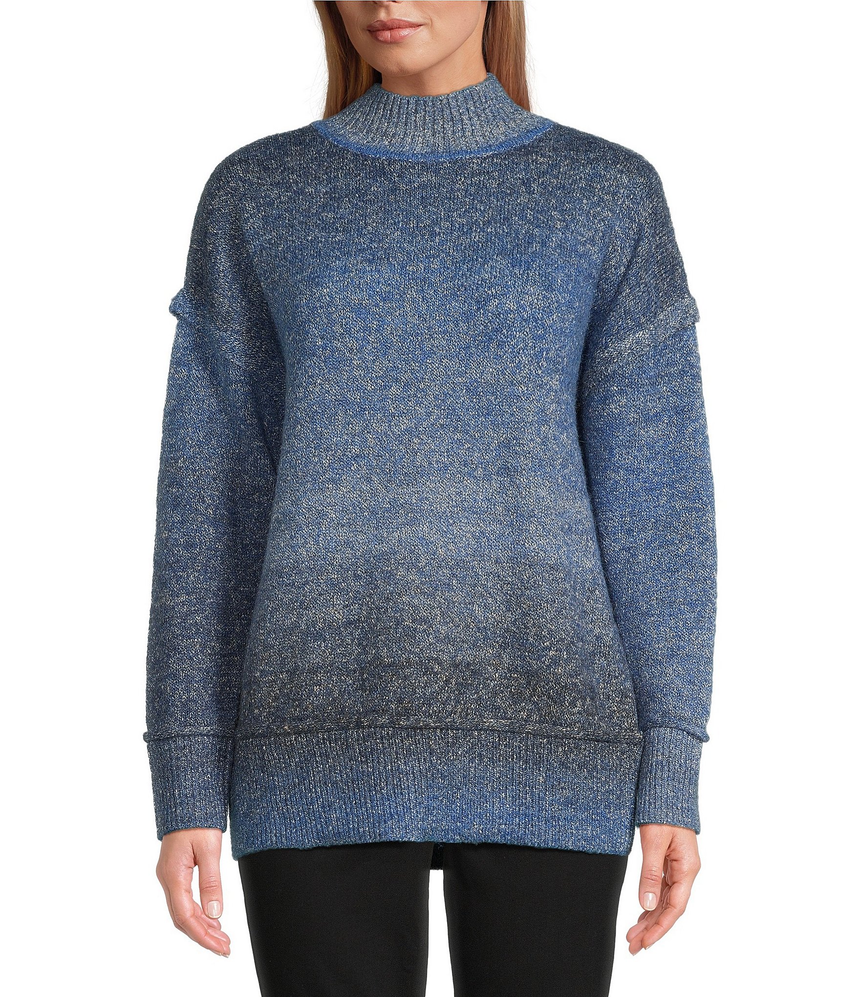 Westbound Long Sleeve Funnel Neck Ombre Sweater | Dillard's