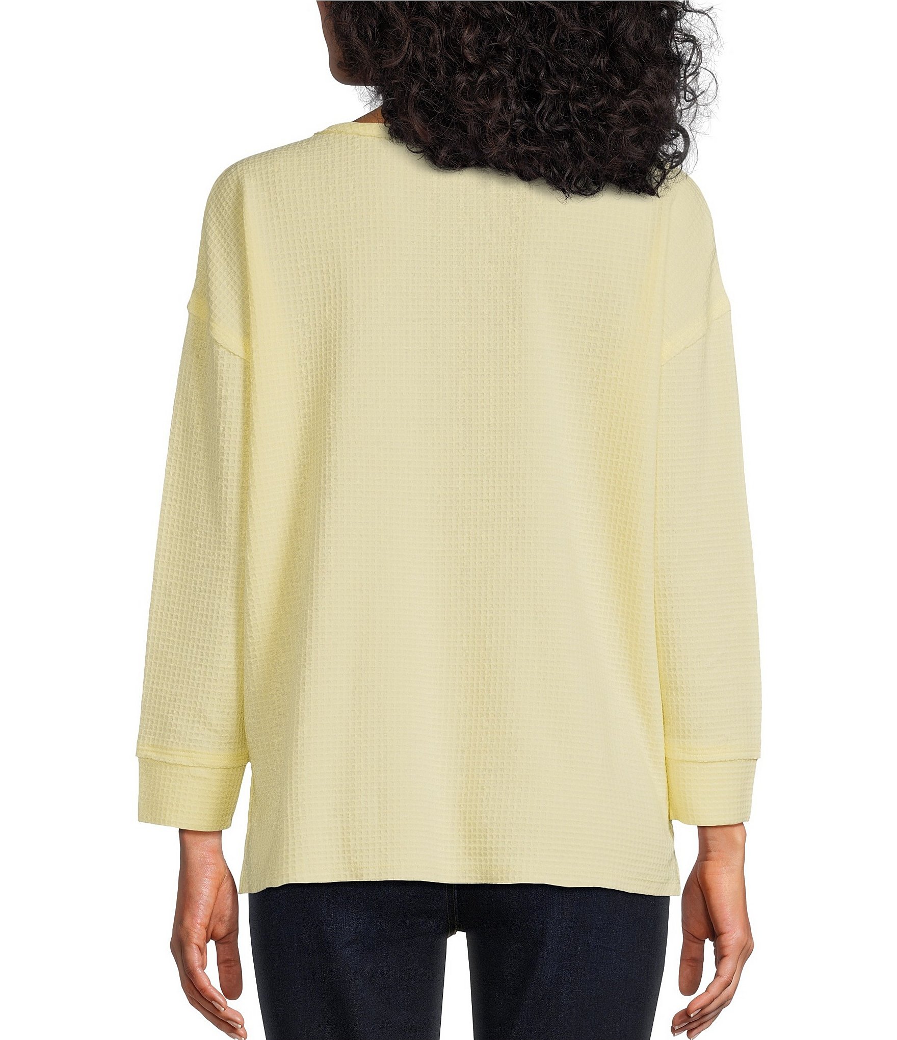 Westbound Long Sleeve Henley Neck Top