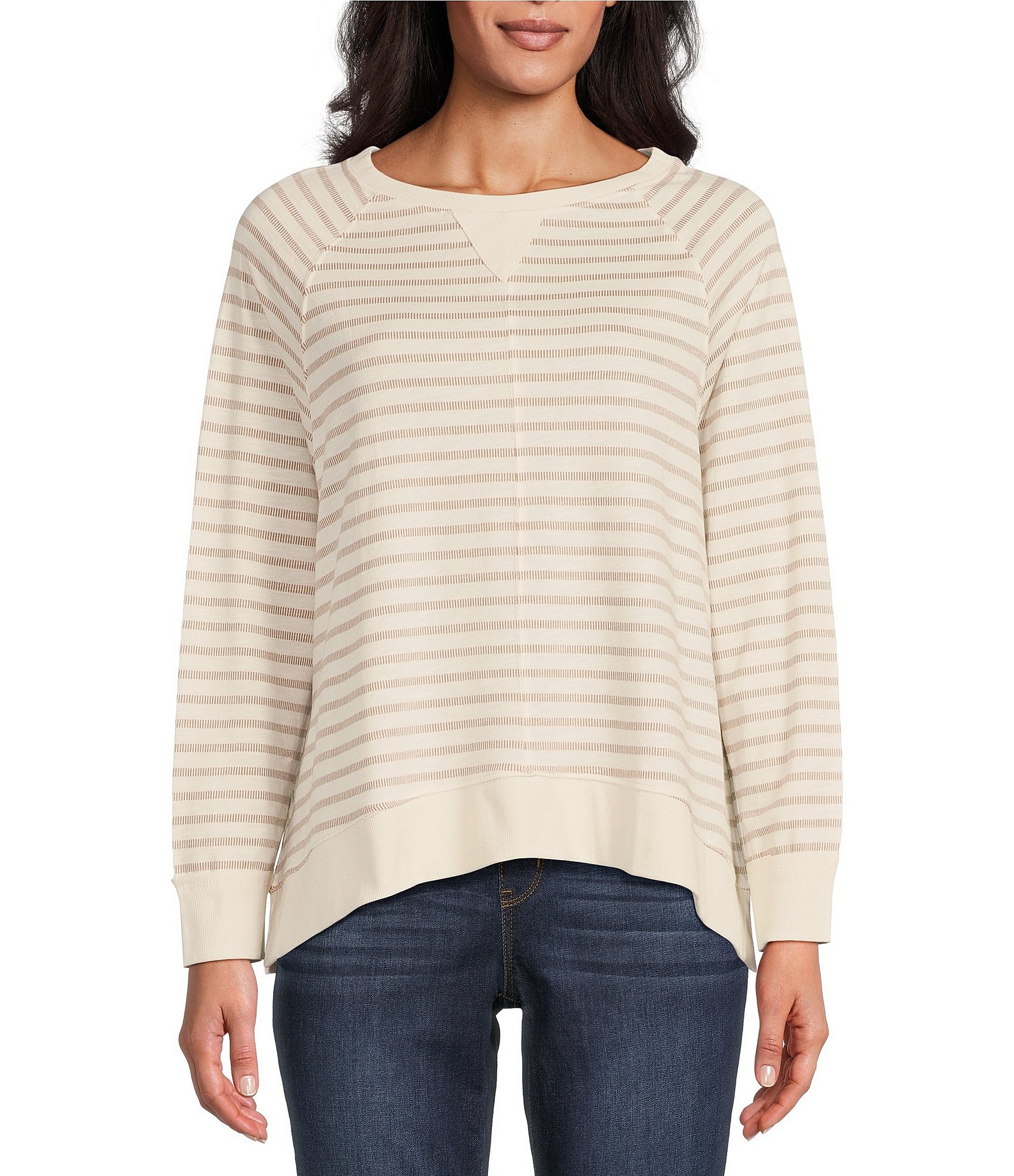 Westbound Long Sleeve Stripe Knit Pullover Top | Dillard's