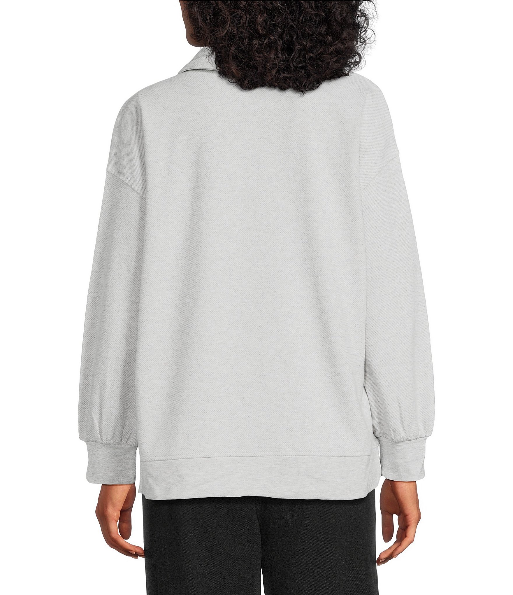 Westbound Long Sleeve V-Neck Collared Knit Top