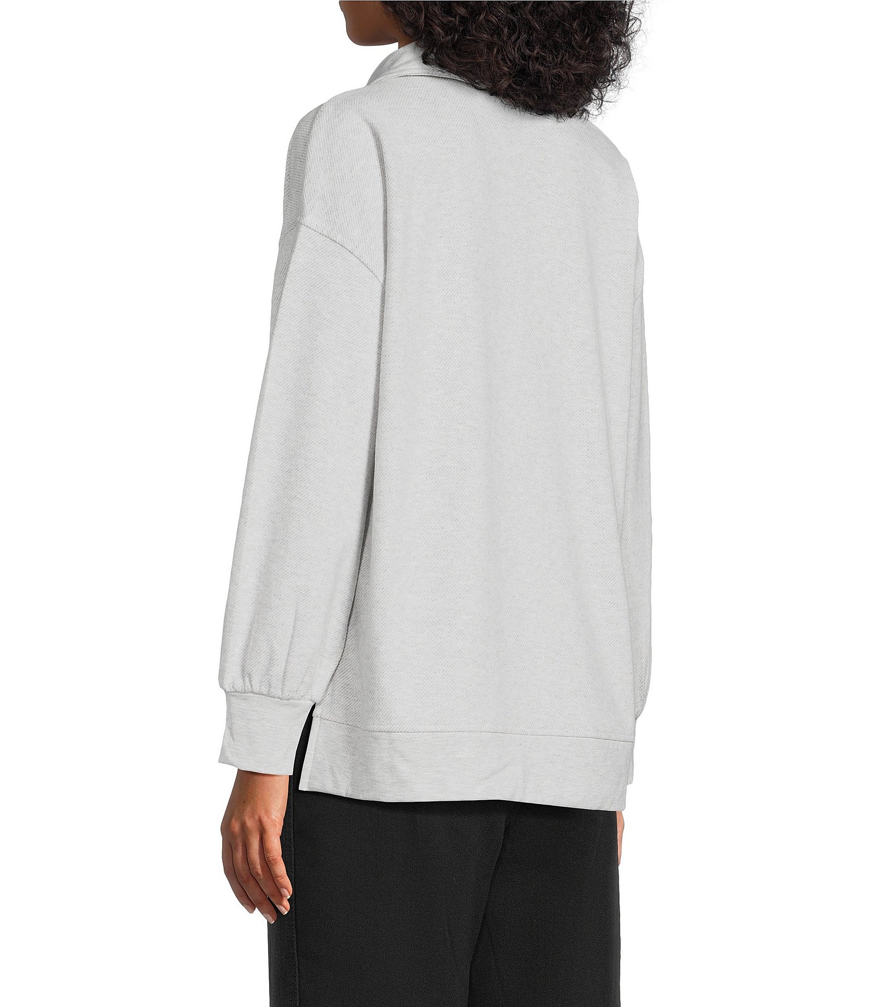 Westbound Long Sleeve V-Neck Collared Knit Top